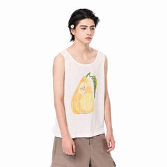 OIPWORD Mosaic Pear Graphic Tank Top