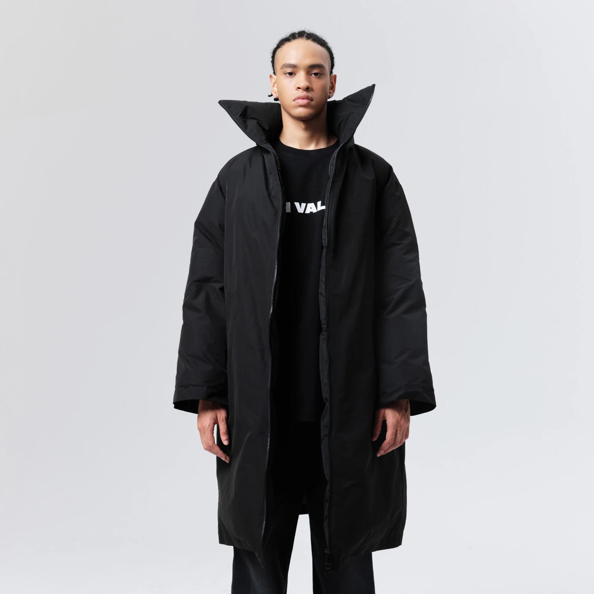 VANN VALRENCE High-Neck Oversized Long Down Coat