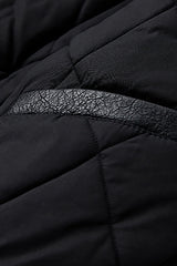 FORFEARTHAT Hooded Puffer PU Jacket
