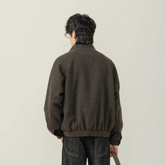 MOITIEDEPETALE Plaid Panels Wool-Blend Jacket