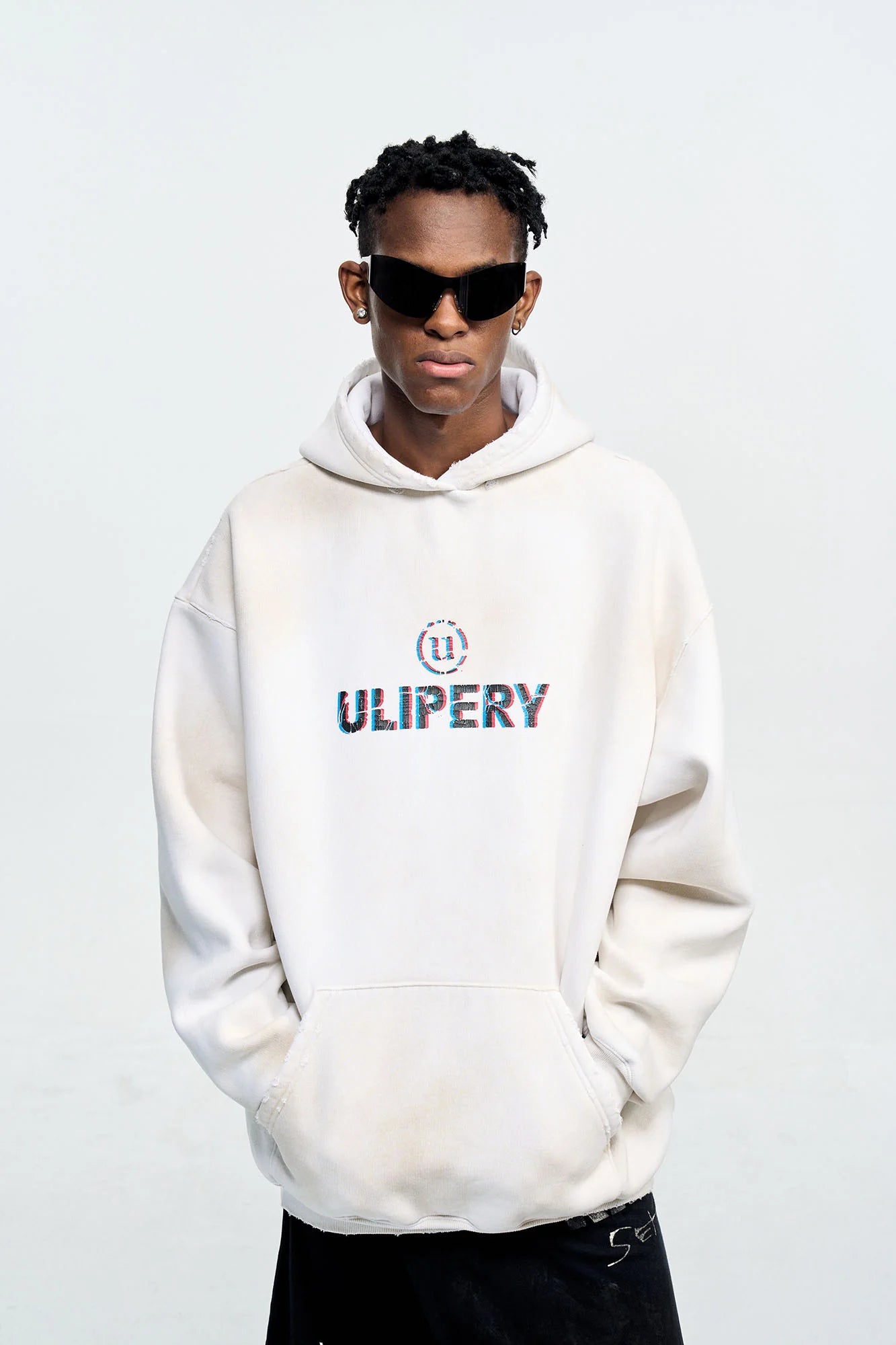 ULIPERY Dirty Fit Frayed Heavyweight Oversized Hoodie