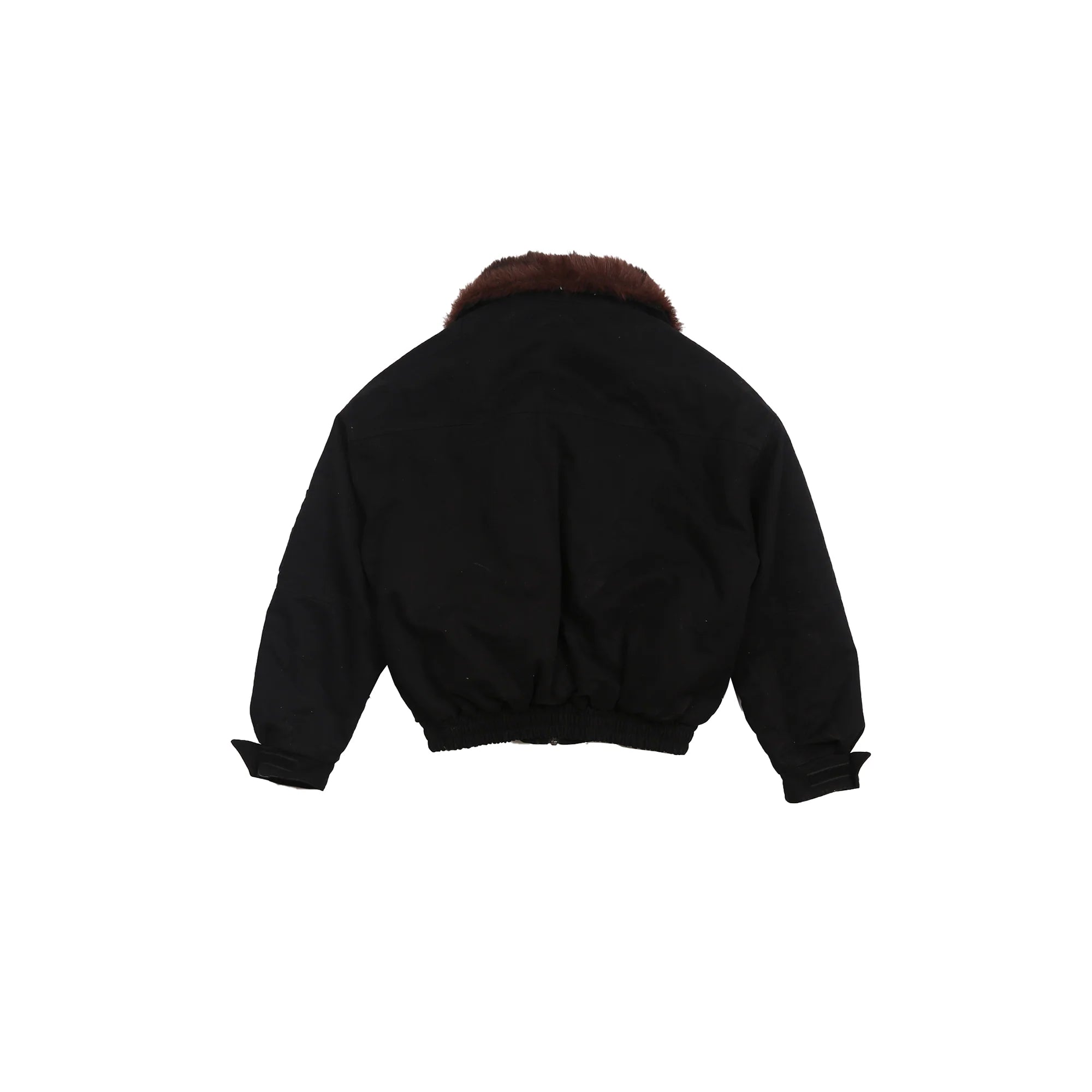 TRECLUB Studded Faux-Fur Collar Bomber Jacket