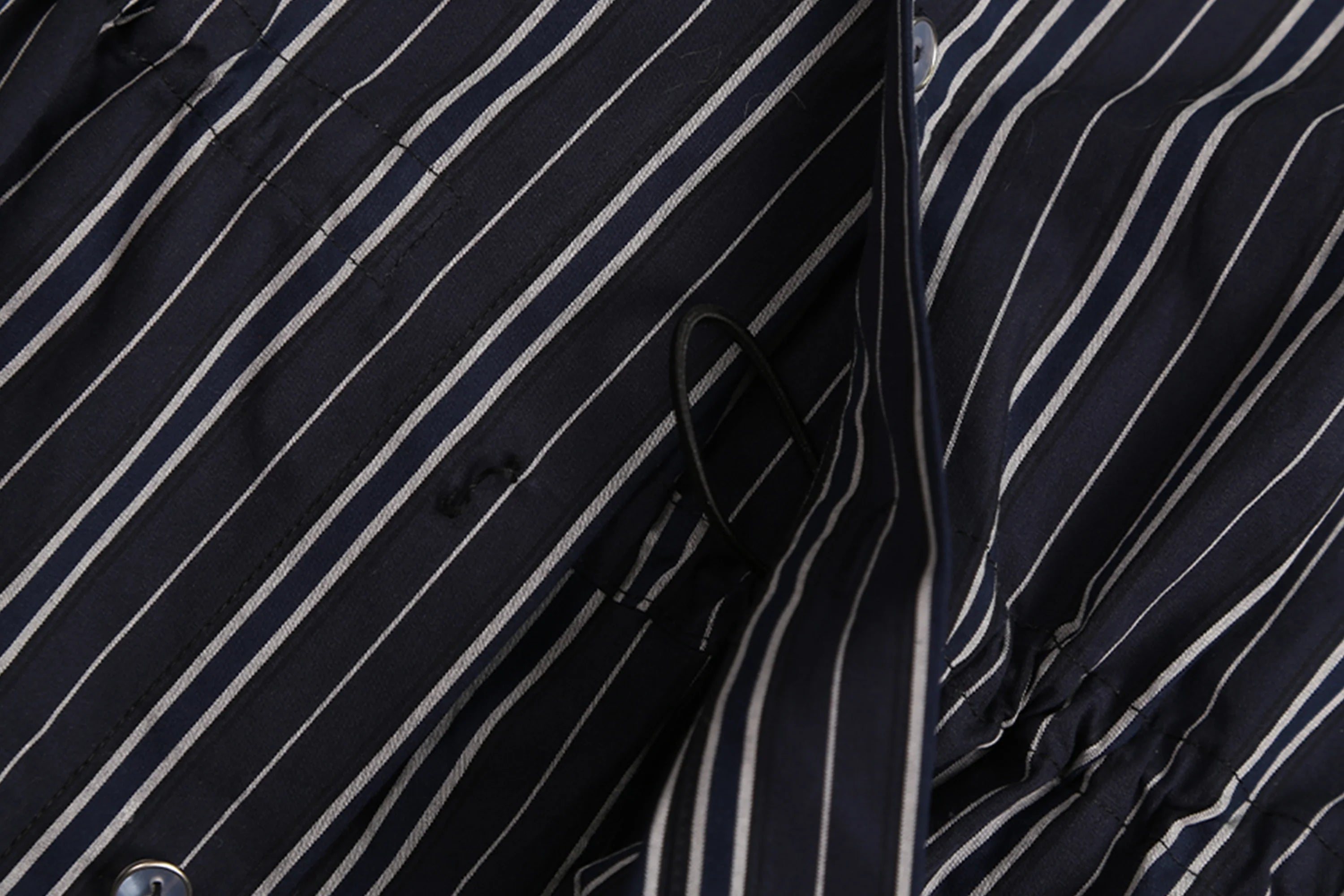 TRECLUB Striped Embroidered Drawstring-Waist Shirt