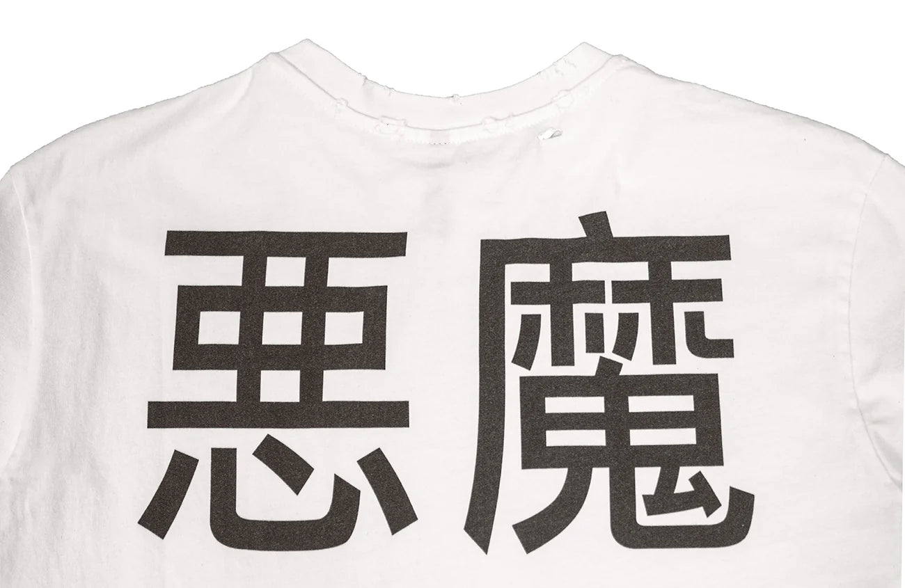 UNDERWATER Demon Slashed Cotton Long Sleeve Tee White