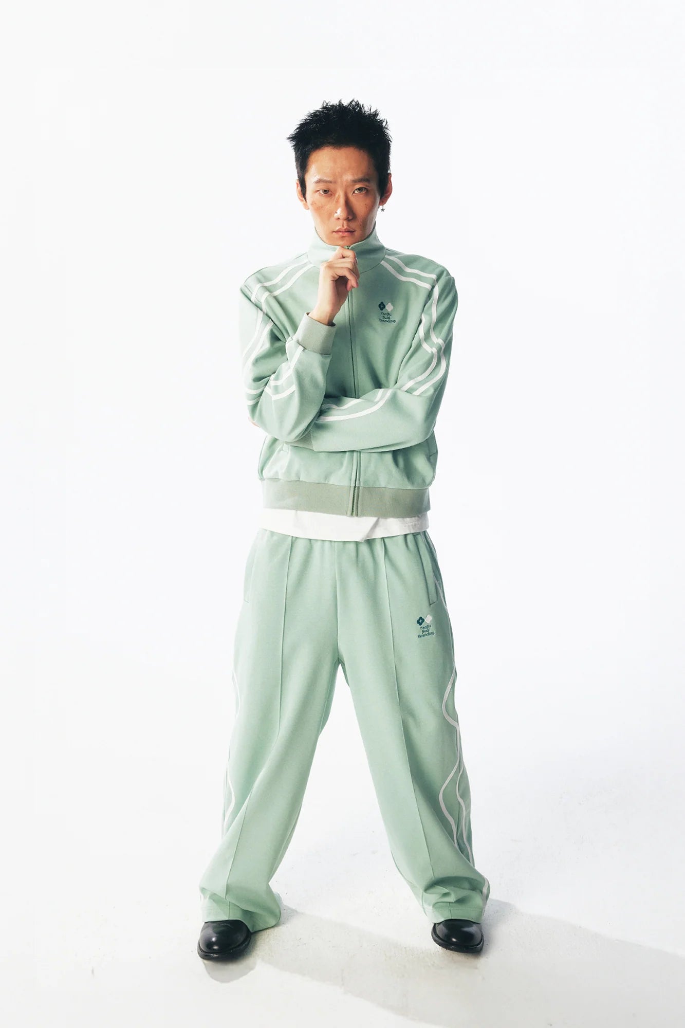 1997 POSTOFFICE Contrast Curved-Stripe Quick-Dry Track Jacket