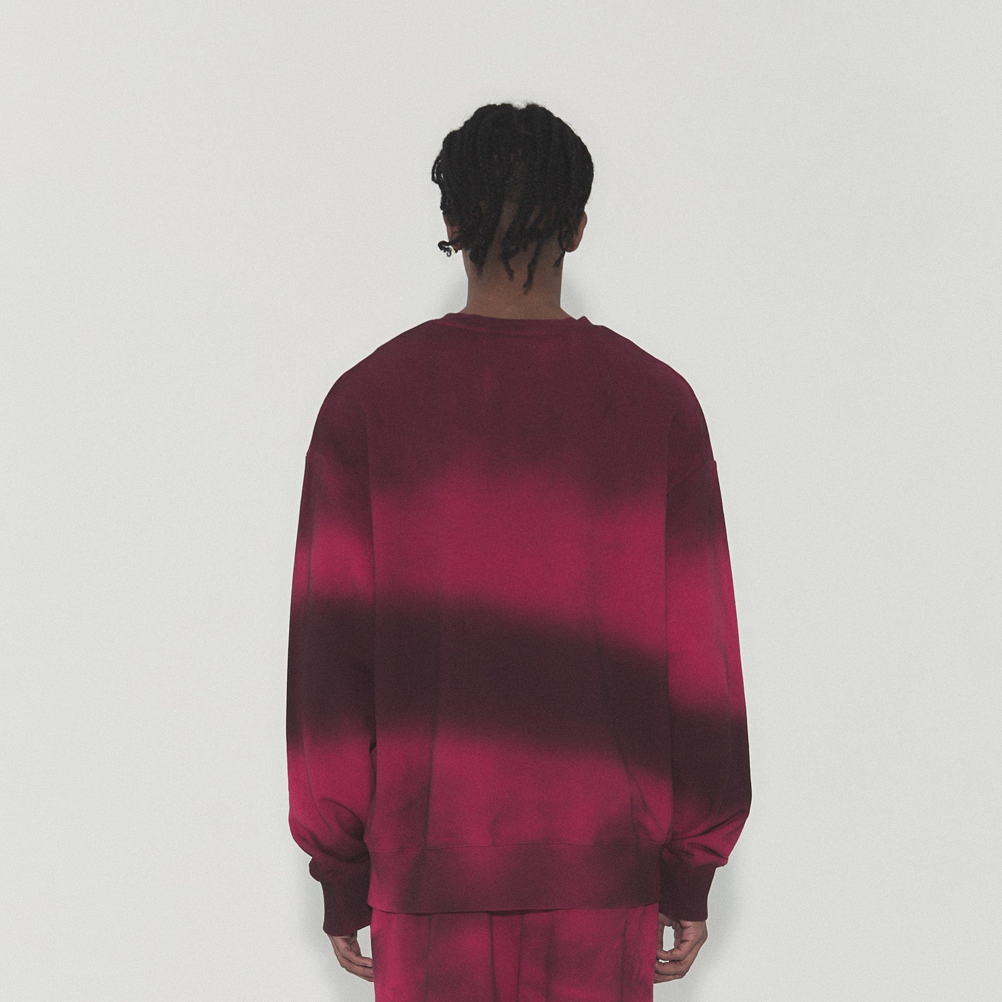 VANN VALRENCE Ombre Stripe Crewneck Sweatshirt