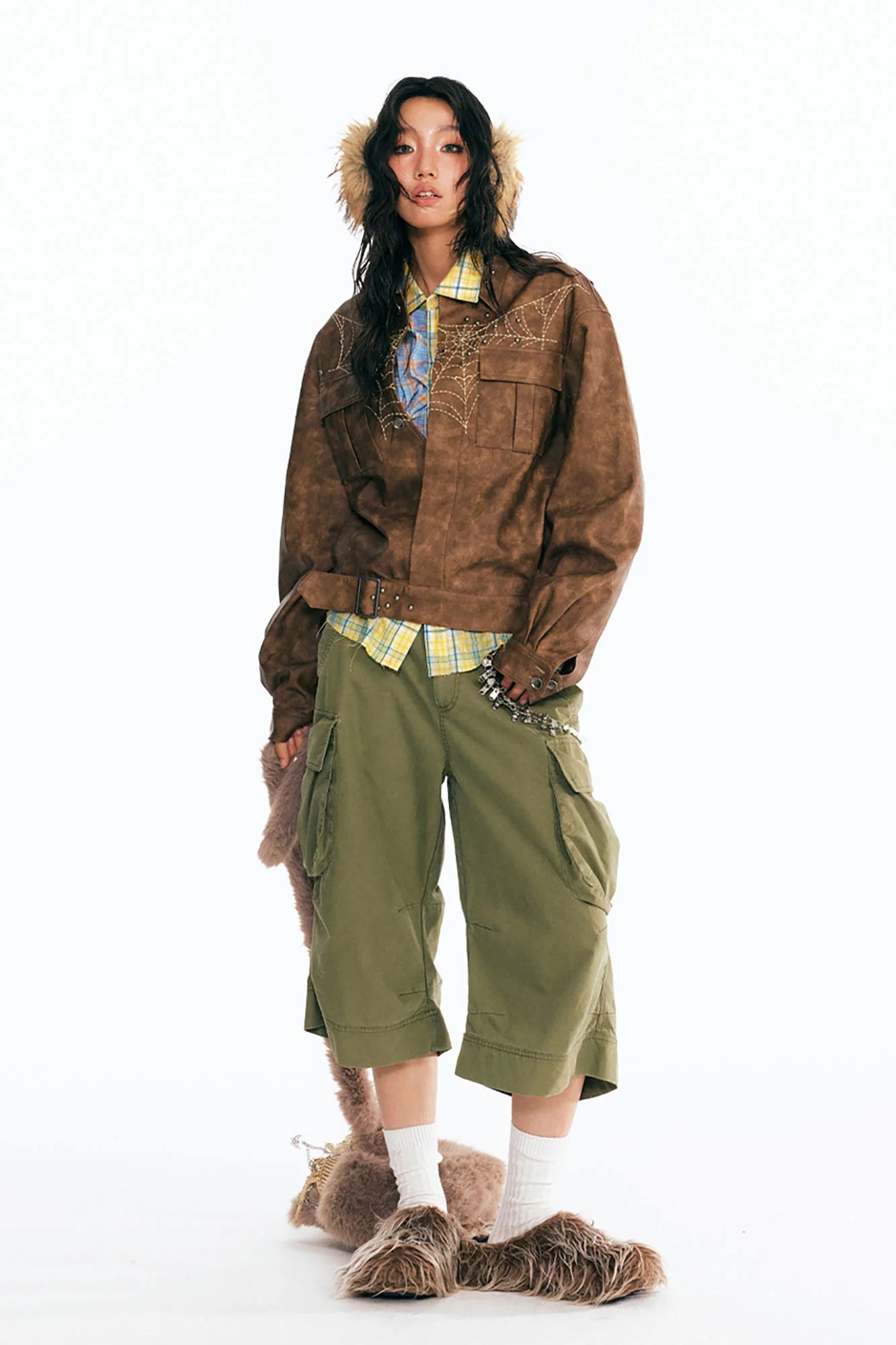 1997 POSTOFFICE Dreamcatcher Graphic Faux Leather Jacket
