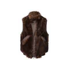 CATSSTAC Reversible Plaid Faux Fur Vest