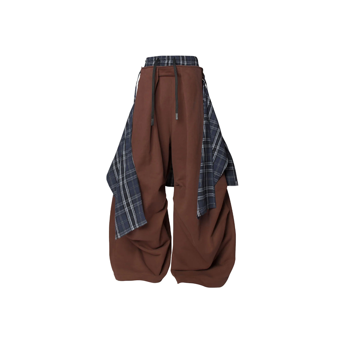 RELABEL Double Waistband Detachable Back Flap Oversized Sweatpants Brown
