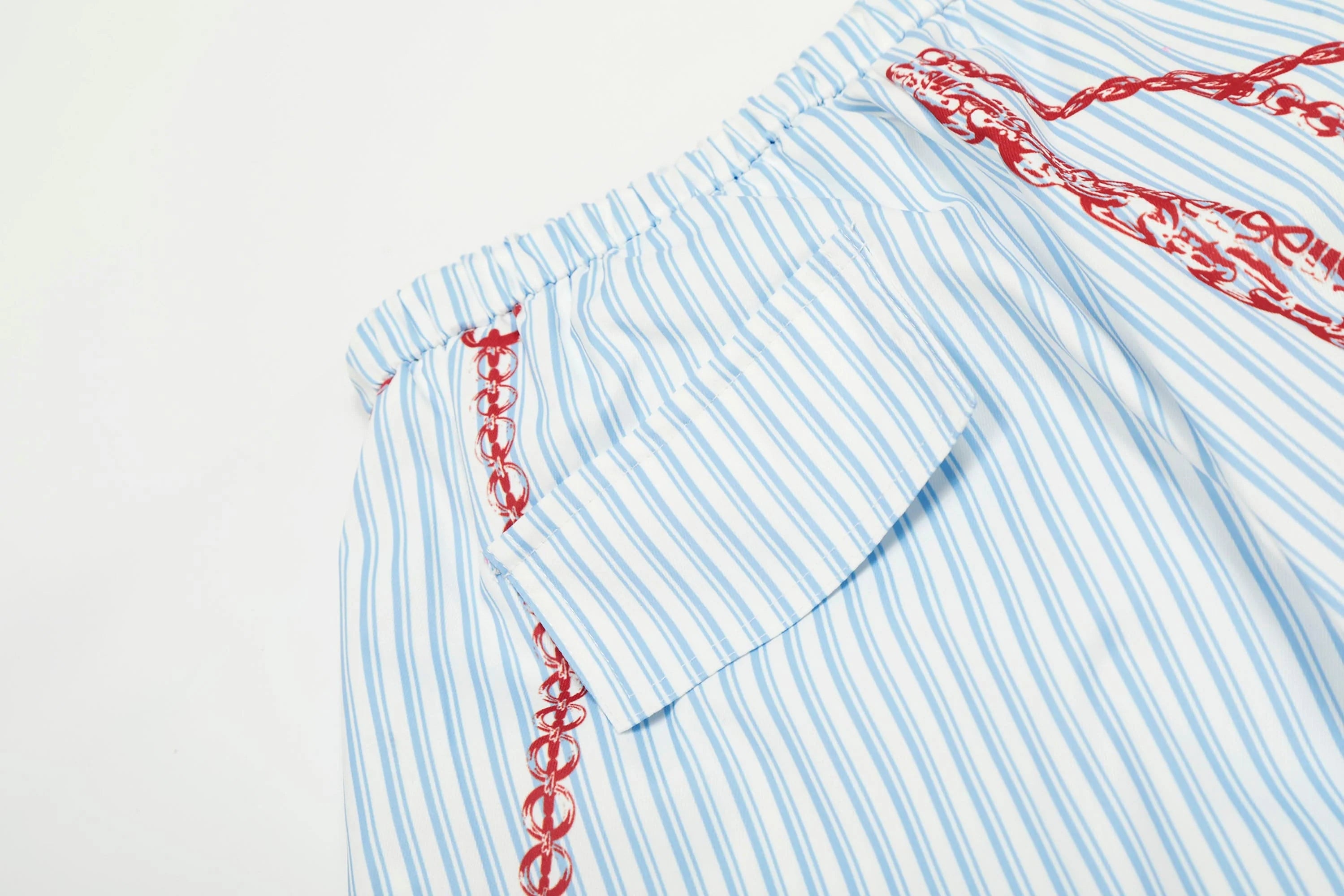 CLP Charm Graphic Striped Drawstring Pants
