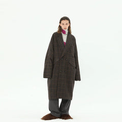 MIICHOUS Plaid Wool Oversized Coat