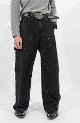 IN EXISTENCE Leather Splice Double-Knee Carpenter Pants
