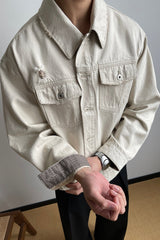 OKAYTHXBYE Distressed Houndstooth-Lined Frayed Jacket