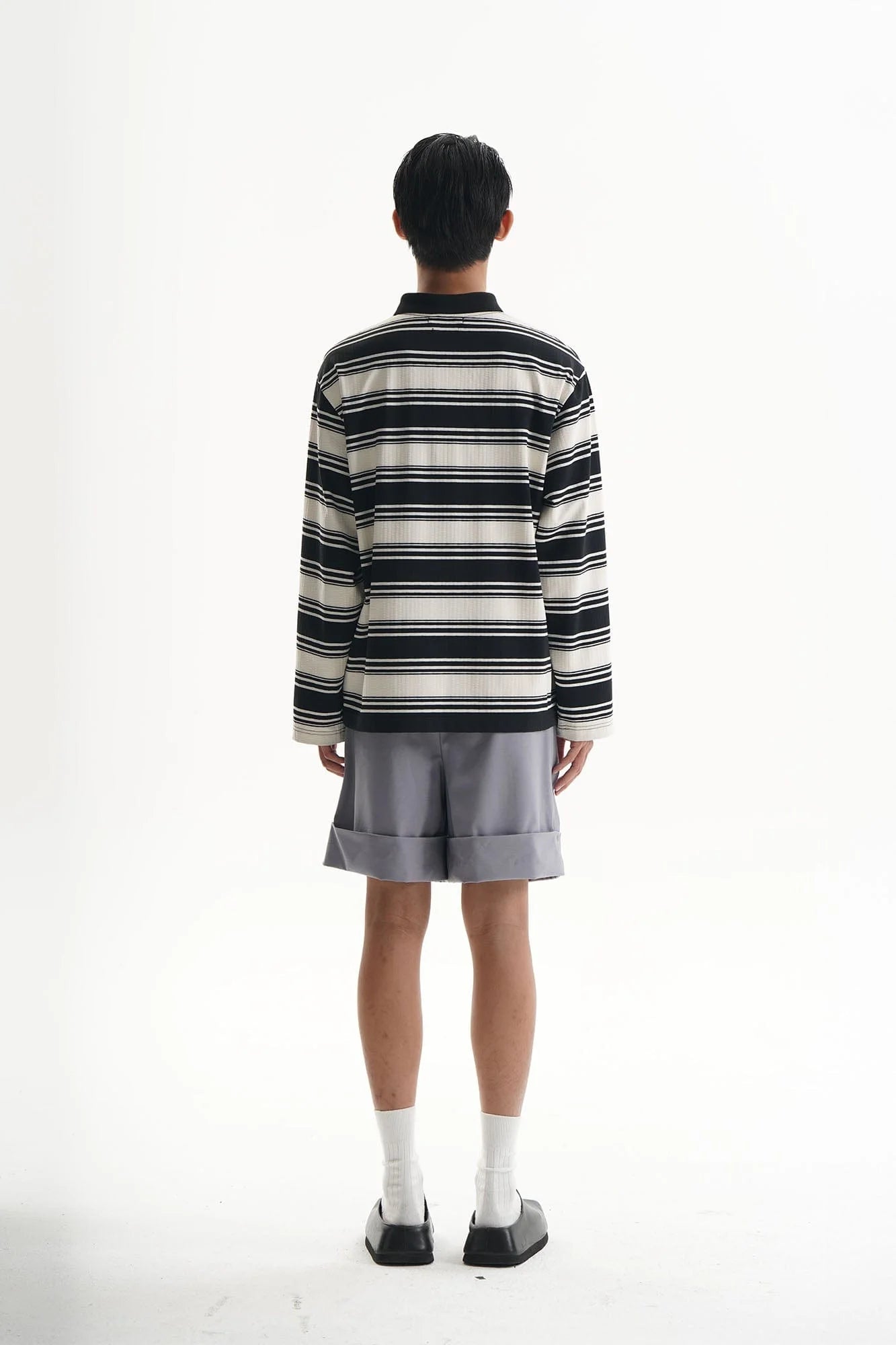 ORAL UTOPIA Essential Pleated Acetate Cuffed Shorts