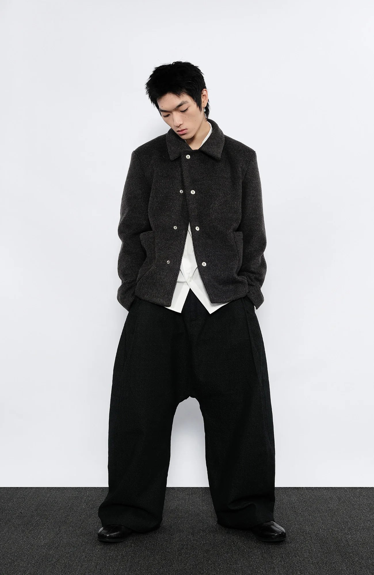 7440 37 1 Flap Pockets Wool-Blend Jacket