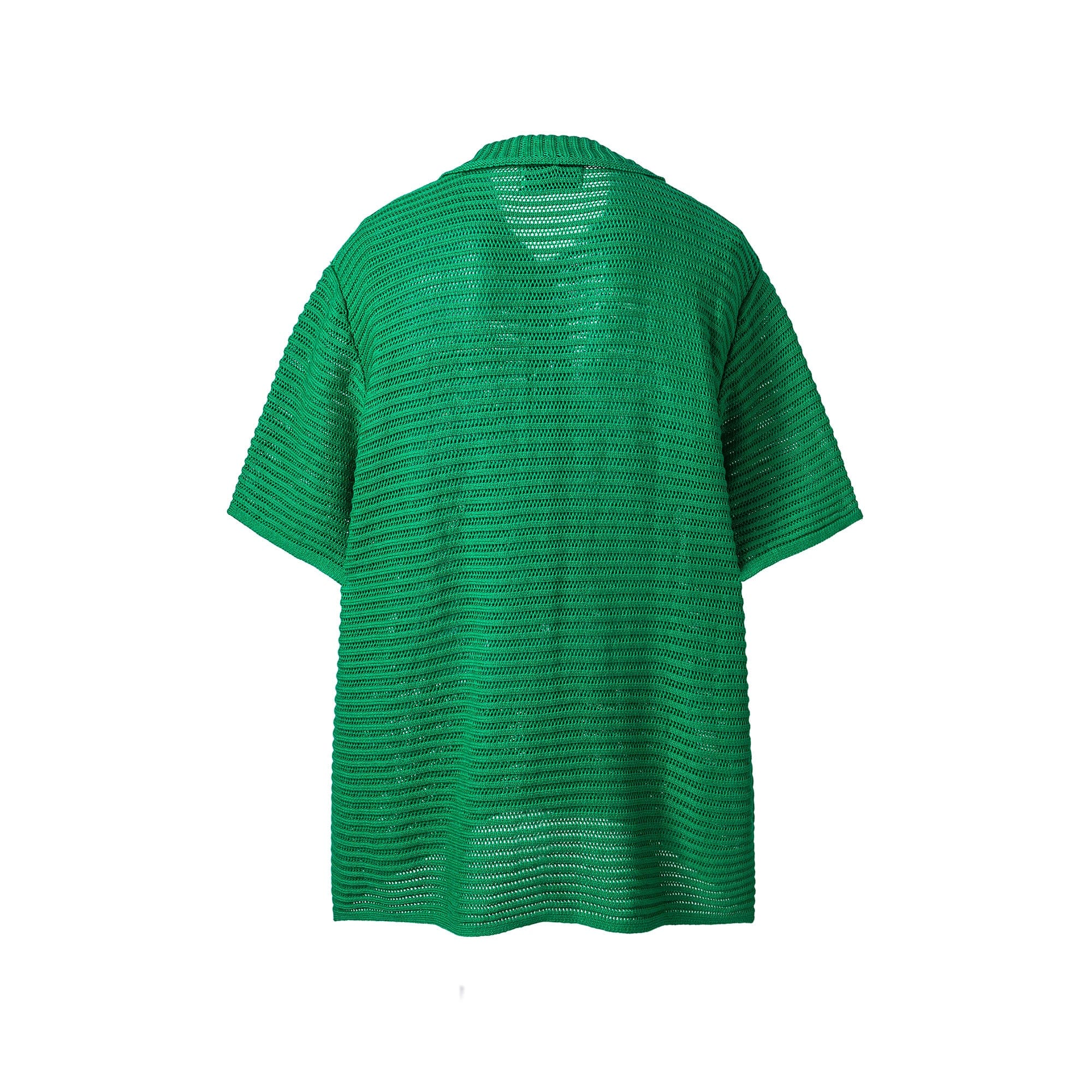 ME DA IGUAL Essential Striped Mesh Button-Up Half Shirt