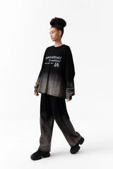 VANN VALRENCE Gradient Washed Oversized Sweatshirt