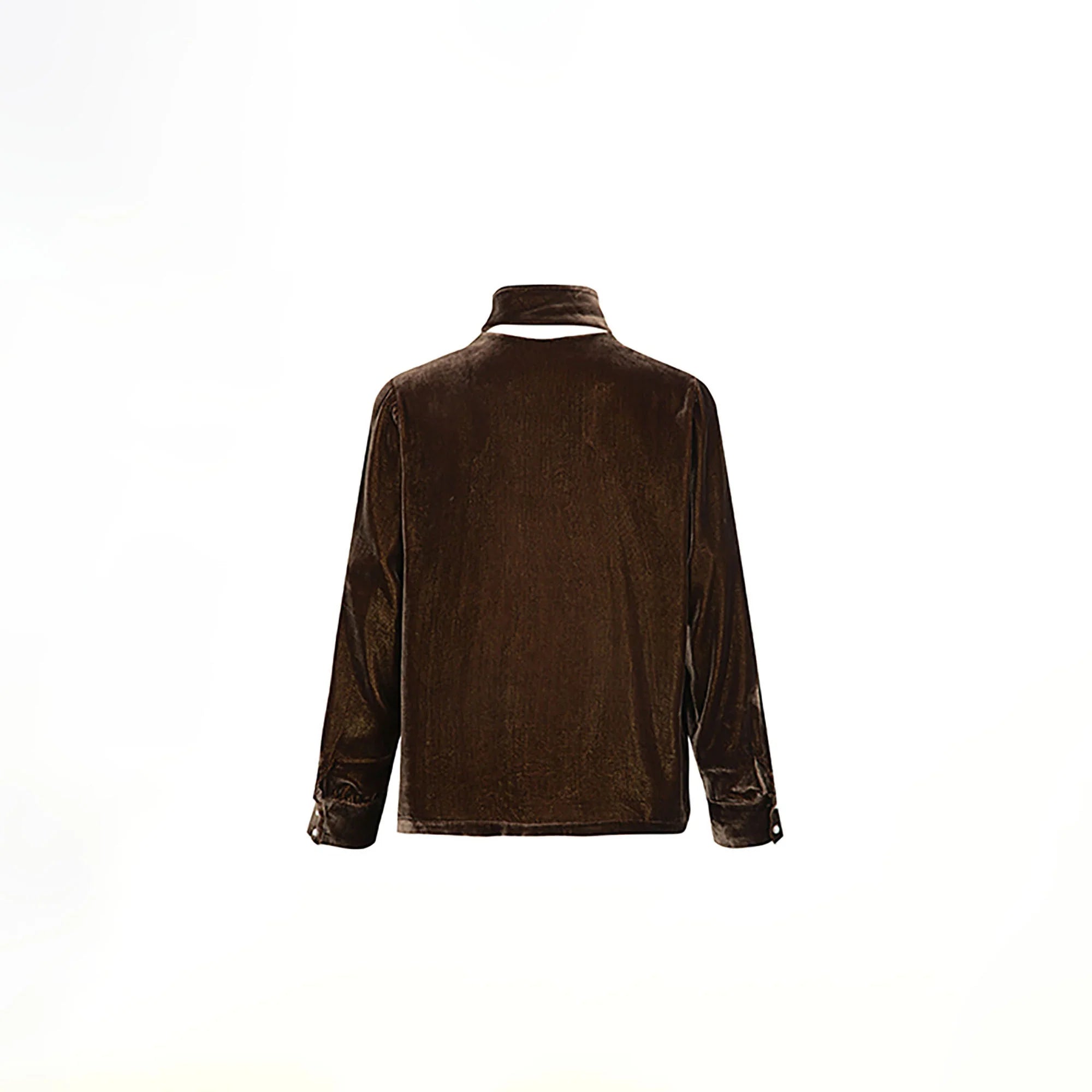 TUIMU Velvet Bow-Tie Blouse