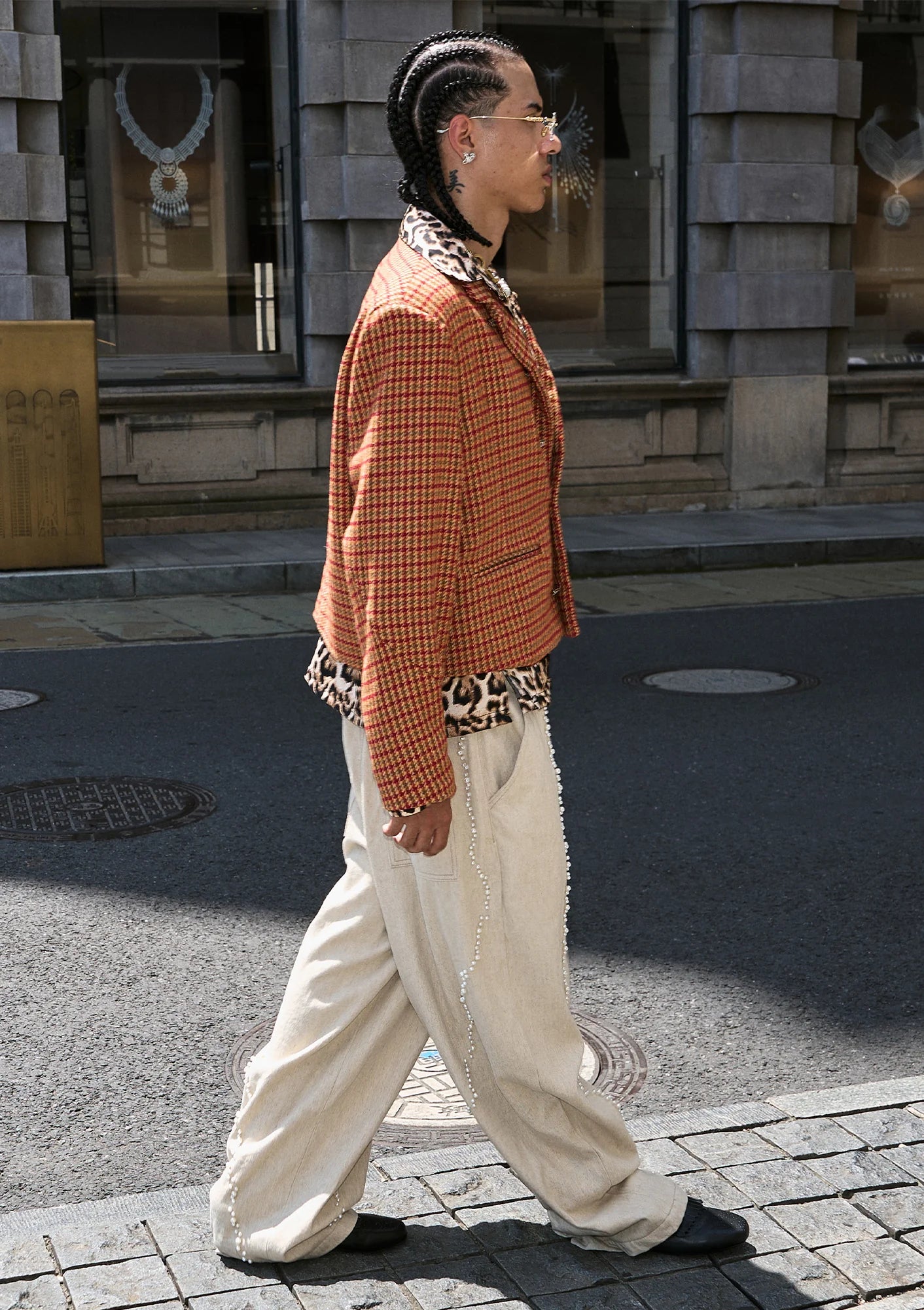 STEEPC Pearl Embellished Linen-Blend Wide-Leg Trousers