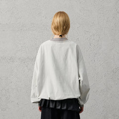 ORGANIC EMOTION Water-Repellent LOGO Embroidered Drawstring Sweatshirt