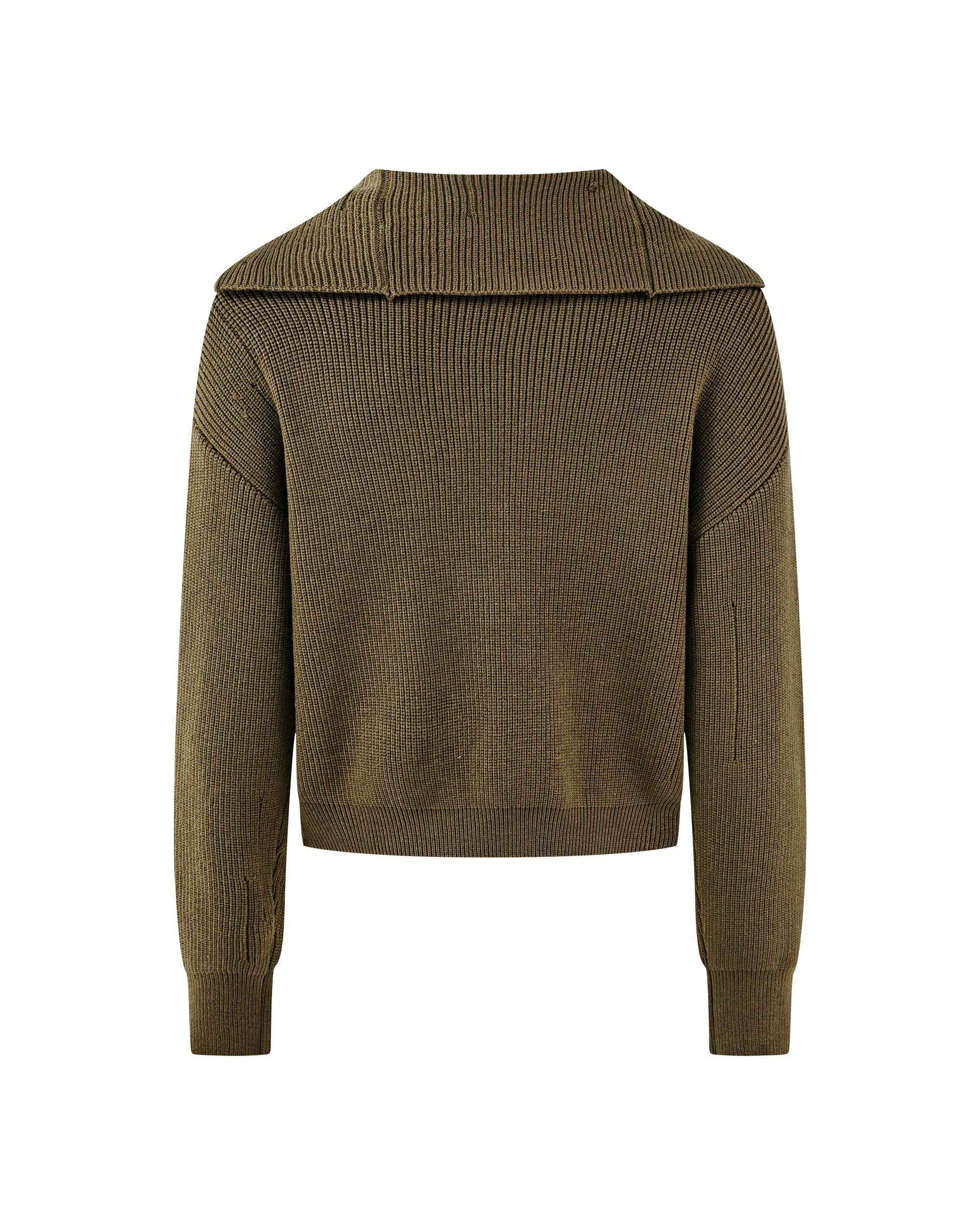 KREATE High-Collar Big-Pocket Button-Up Knitted Jacket