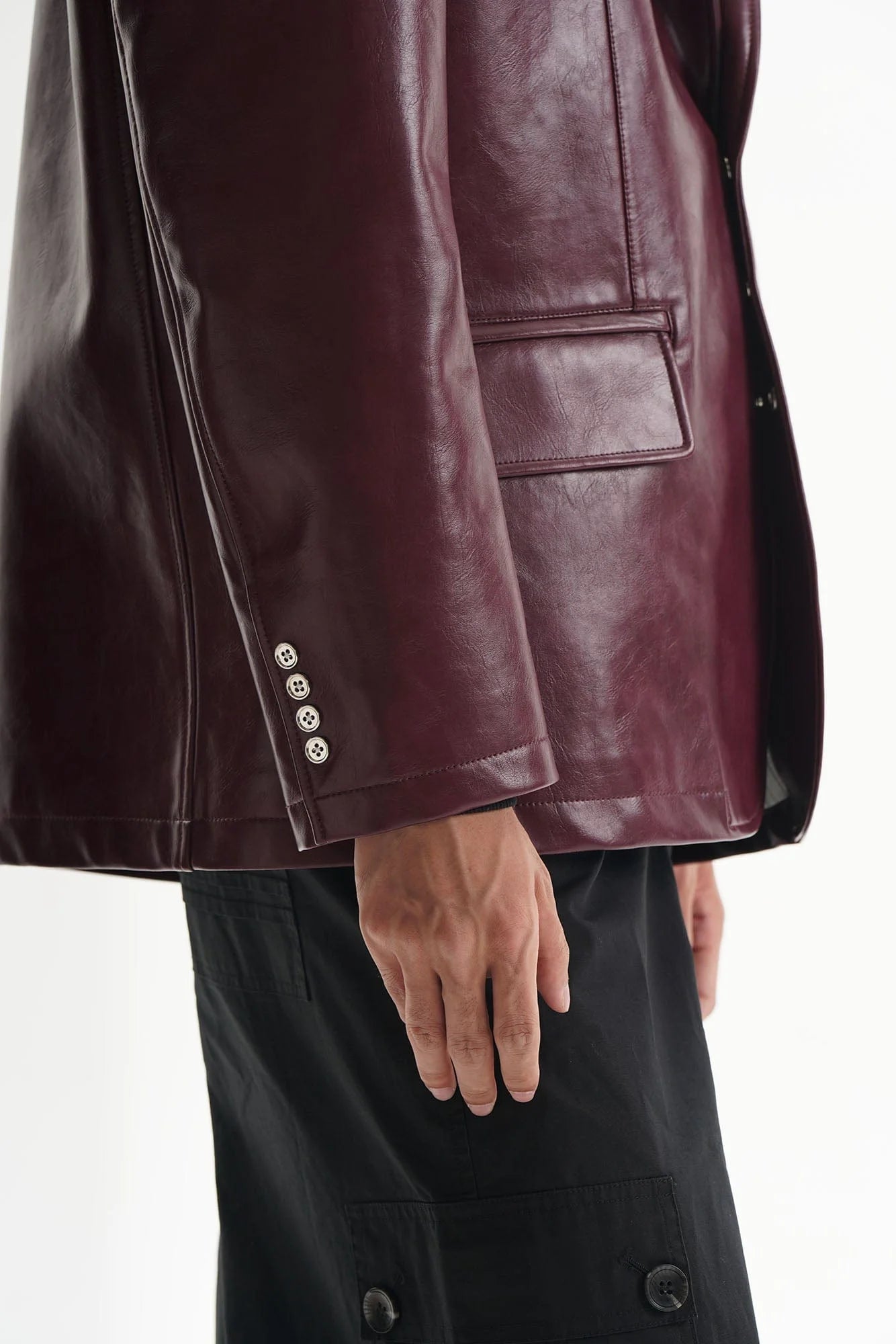 ORAL UTOPIA Glossy PU Blazer Ancora Red