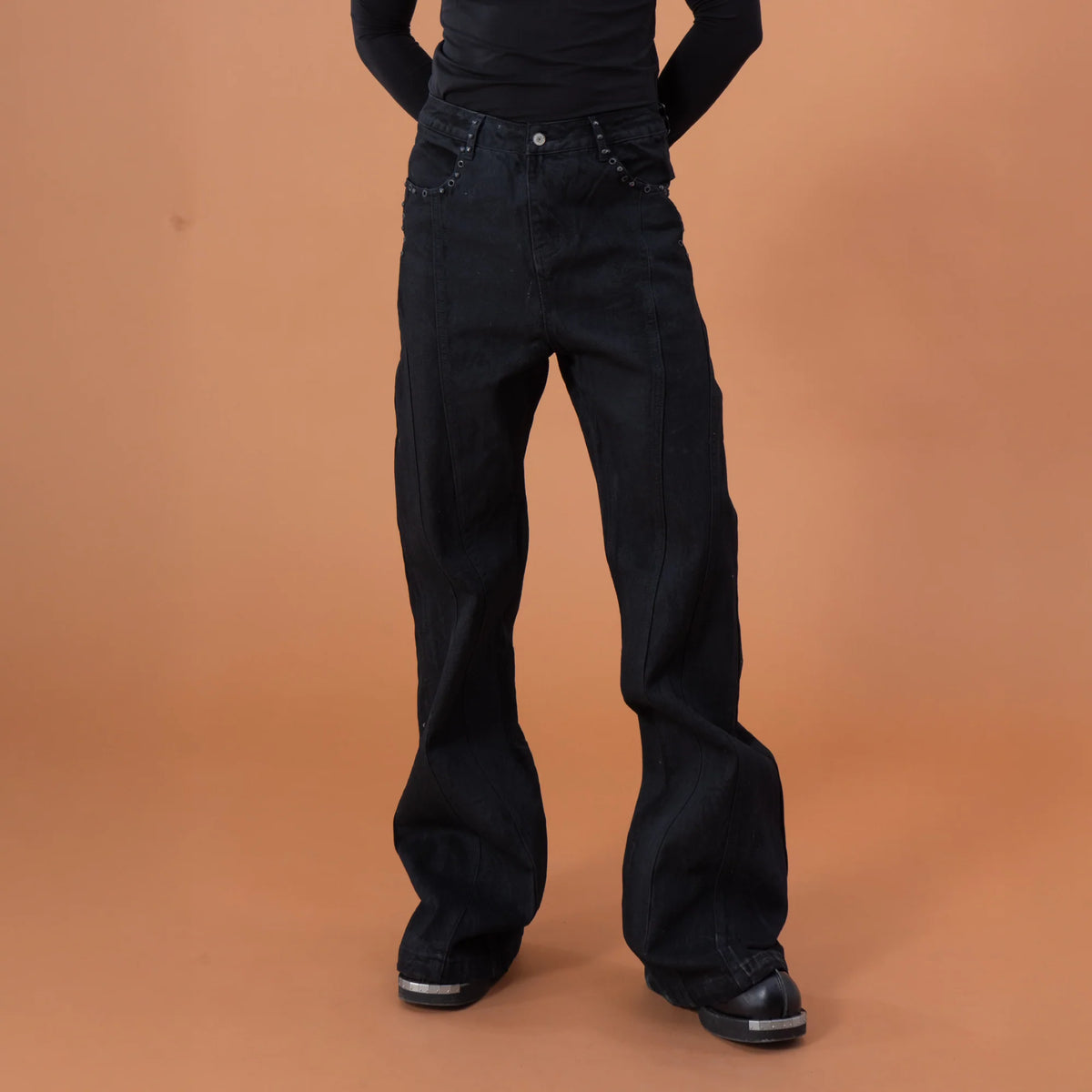 CLP Panel Studded Flared Jeans