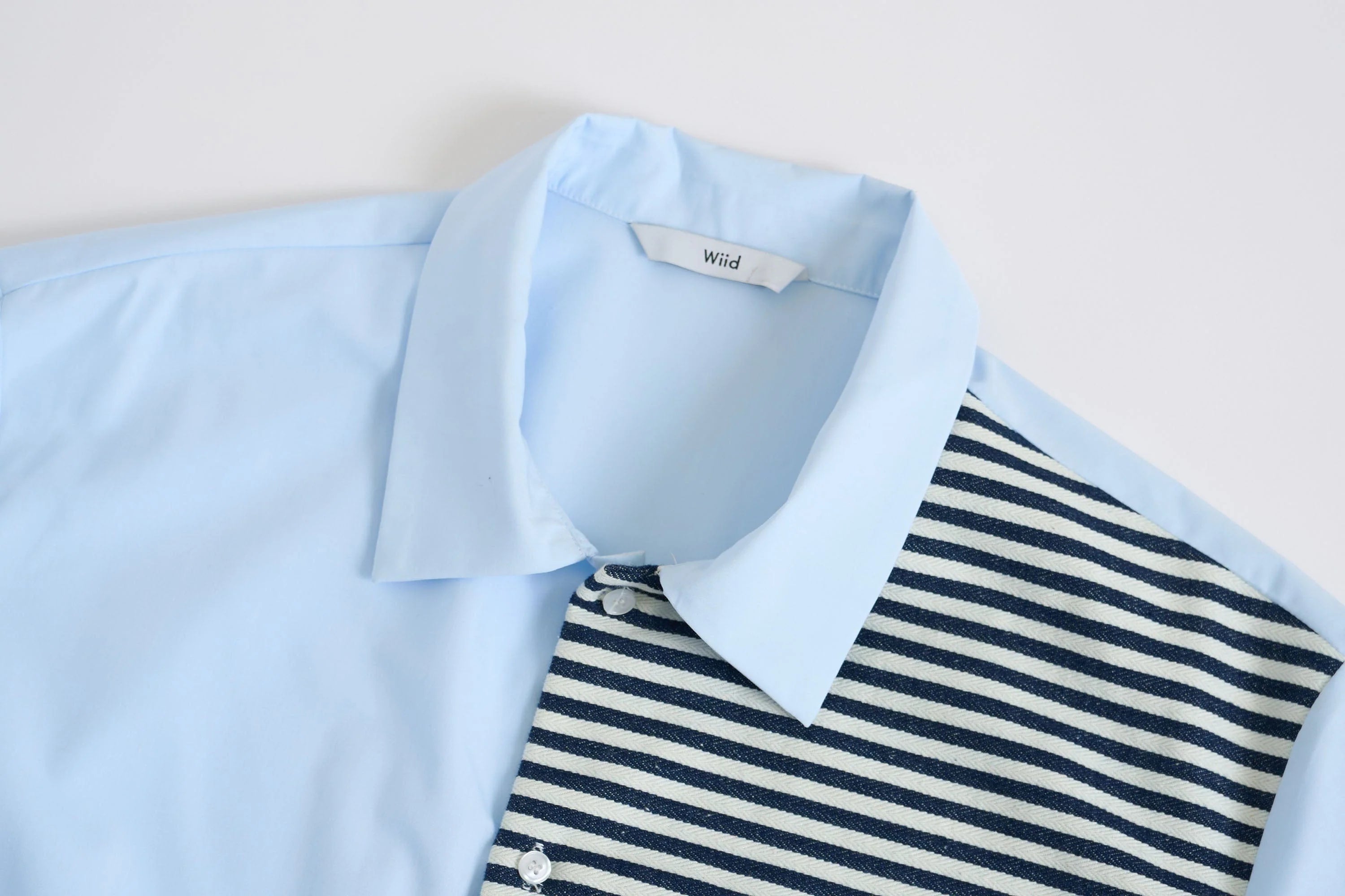 WIID Stripes Asymmetrical Patch Shirt