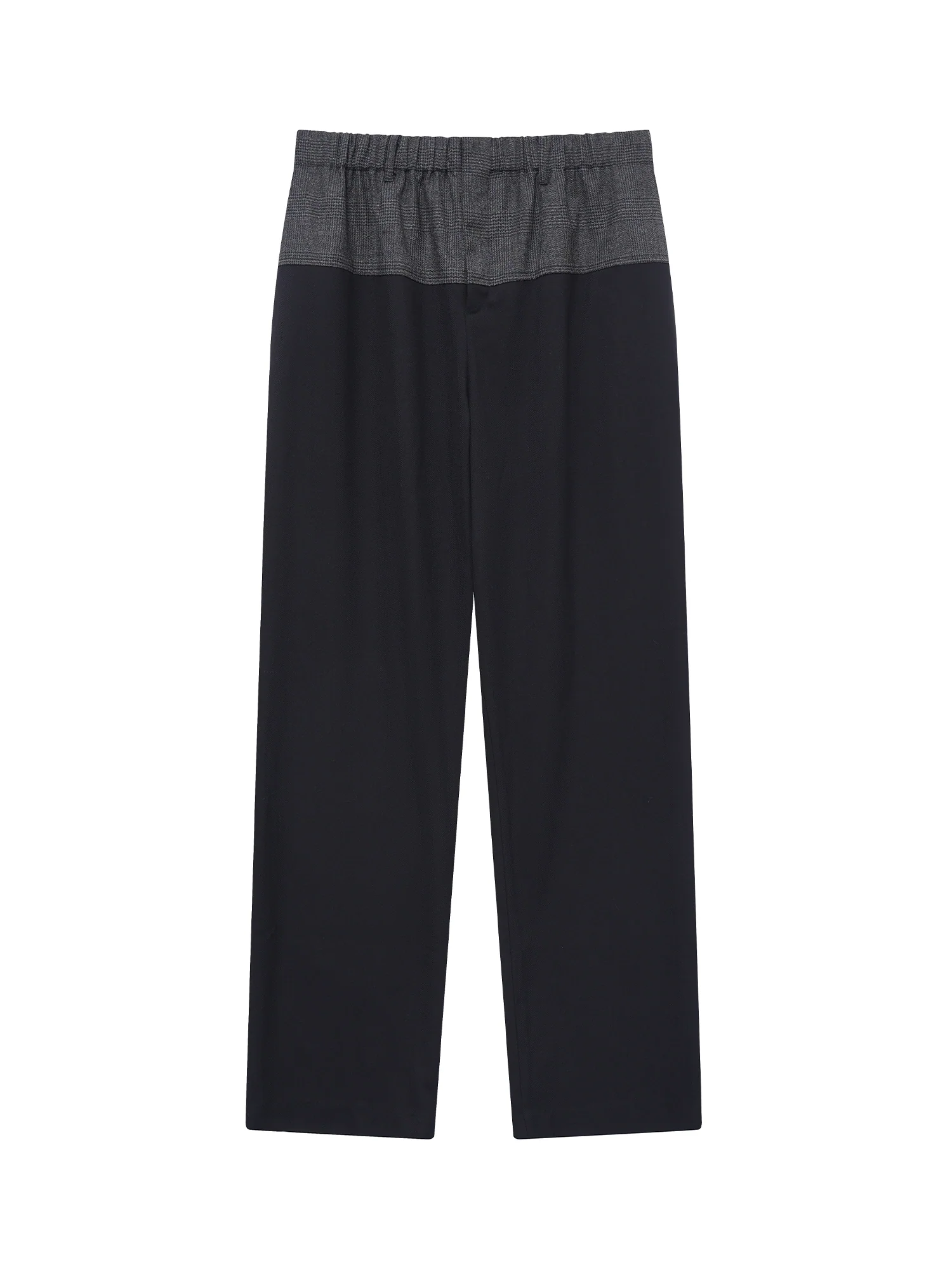OUYANG WENJUN Contrast Spliced Elastic-Waist Trousers