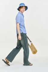LEONSENSE Classical Striped Tie-Neck T-Shirt