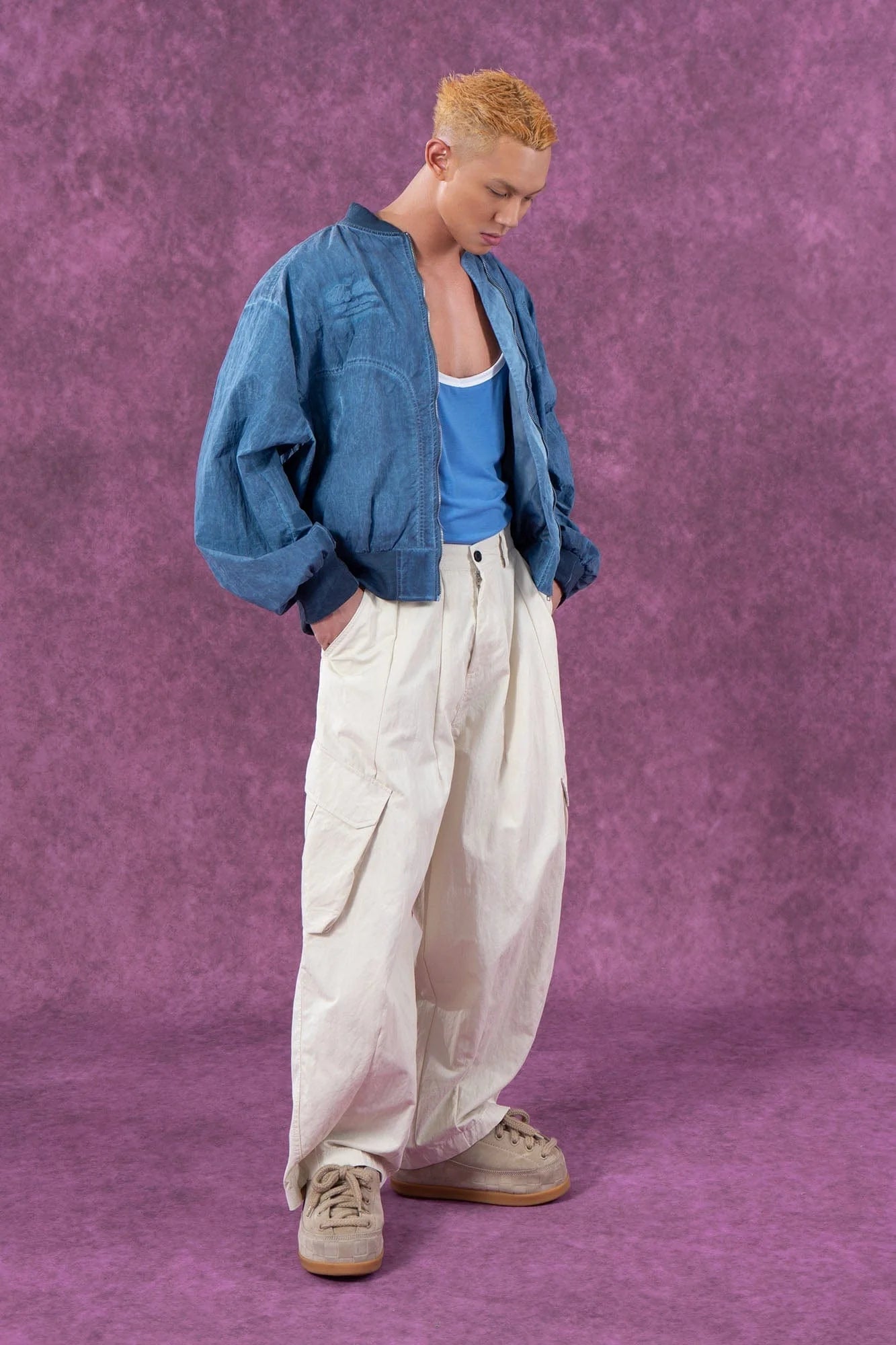 CLP Faded Crinkled Bomber Jacket