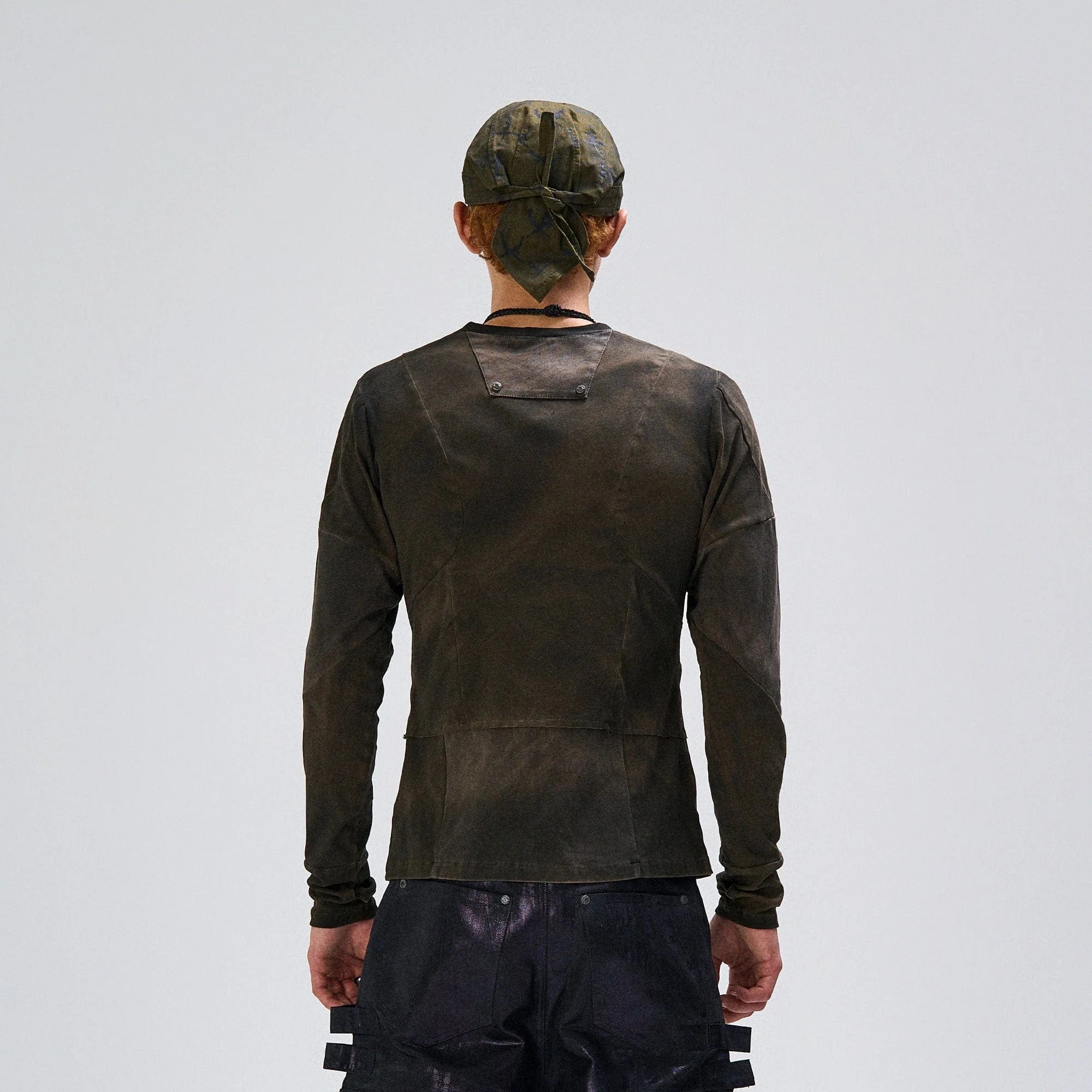 FLYERRER Washed Panelled Slim-Fit Long-Sleeve Tee