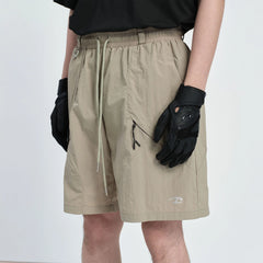 CATSSTAC Utility Crinkled Zip-Pocket Shorts