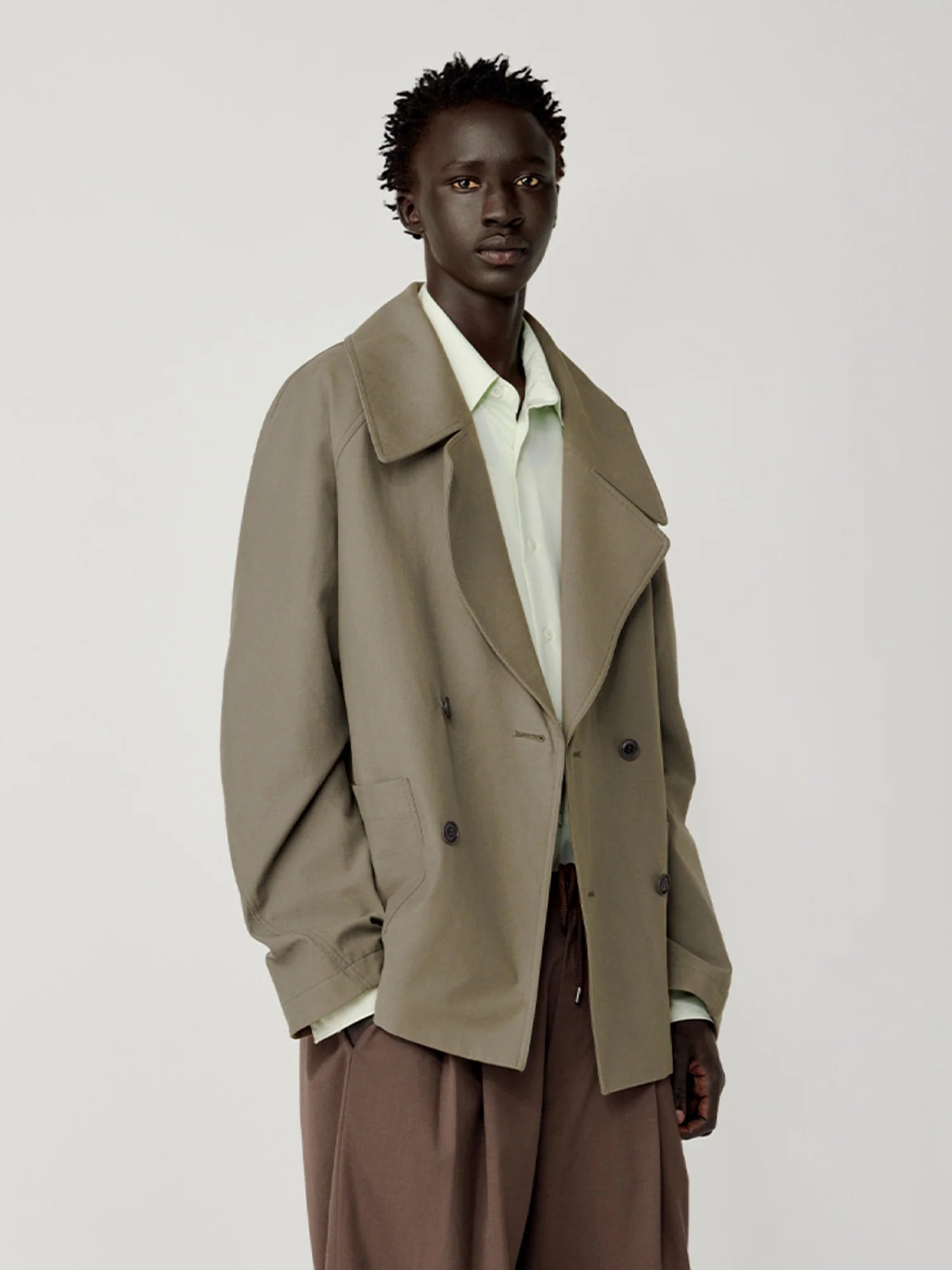 OPICLOTH Classical Double-Breasted Oversized Jacket
