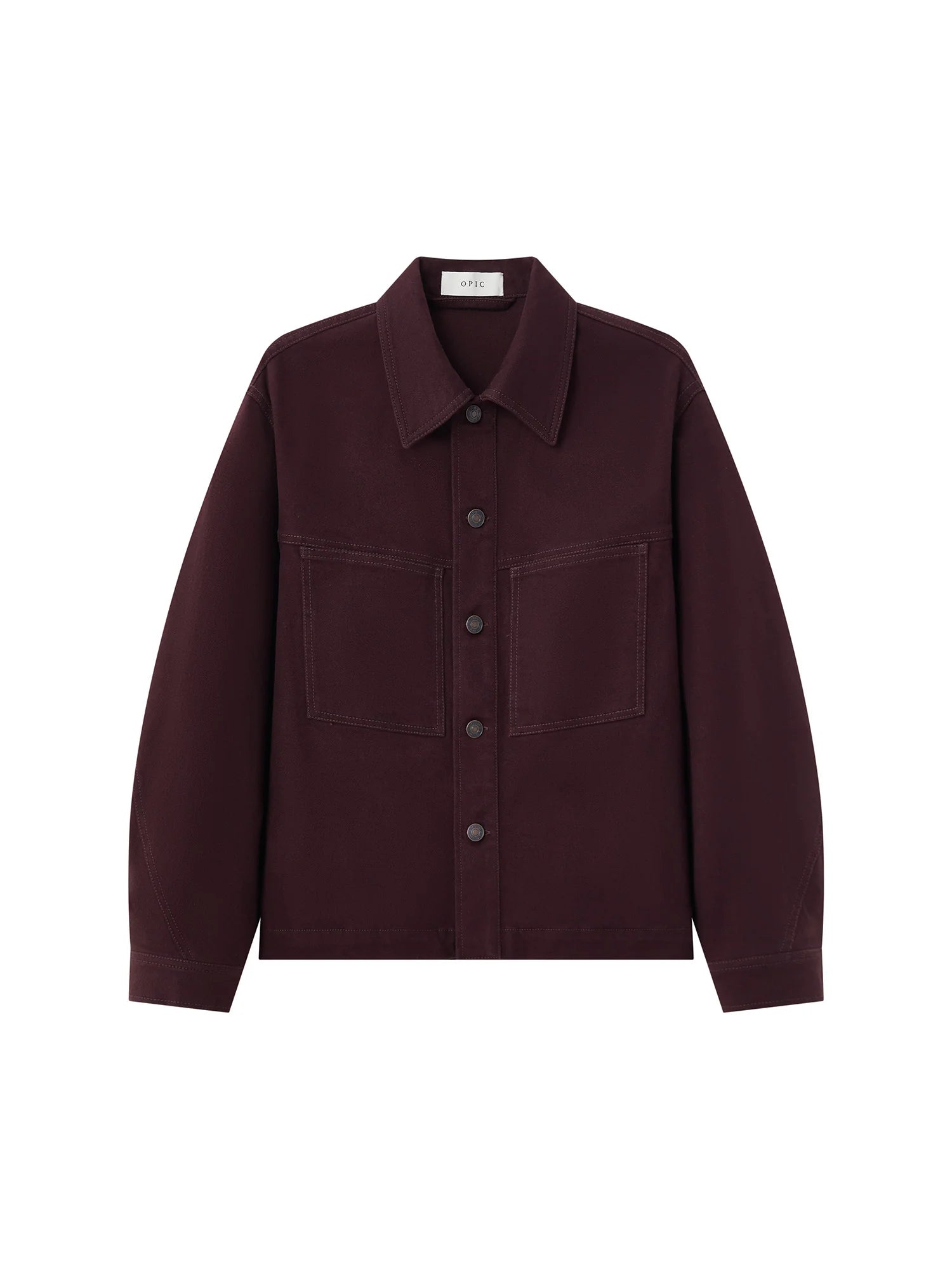 OPICLOTH Washed Patch-Pockets Curved-Cuffs Jacket