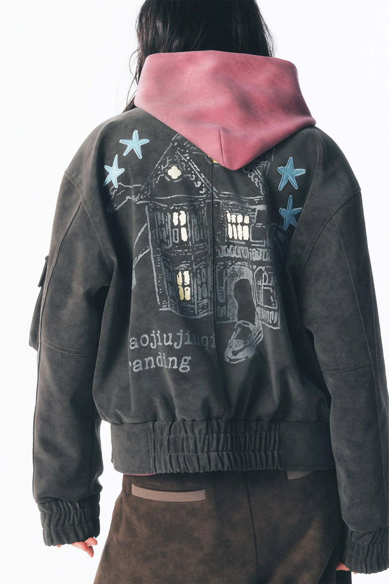 1997 POSTOFFICE Star Patch Studded Cropped Jacket