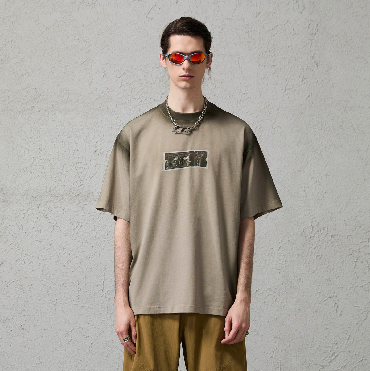 ORGANIC EMOTION Spray-Faded Ticket Graphic T-Shirt