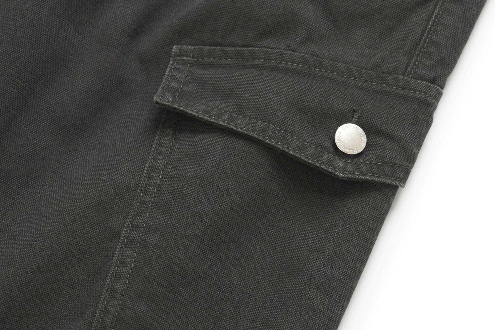 OKAYTHXBYE Washed Button Flap-Pocket Cargo Pants