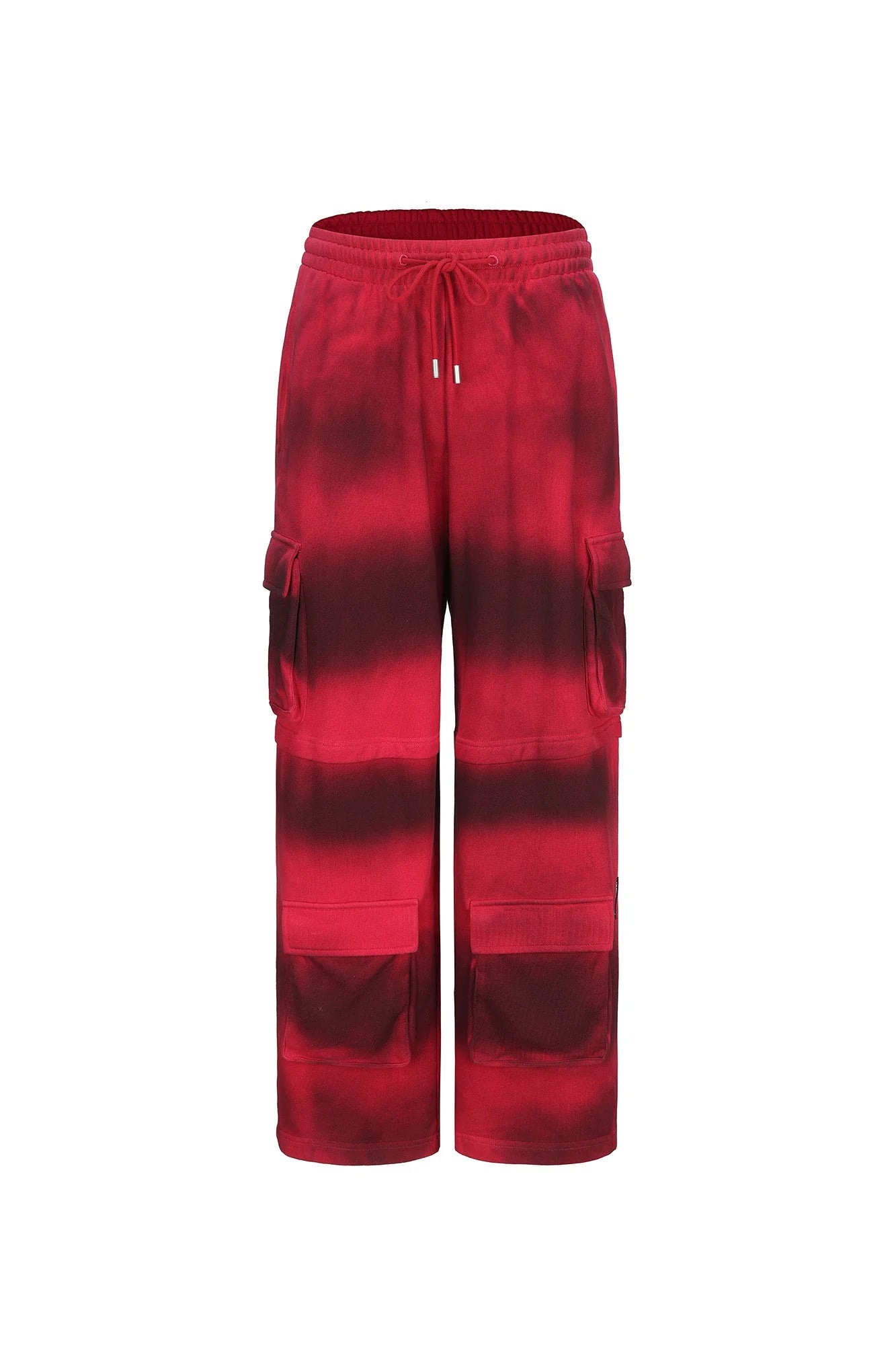 VANN VALRENCE Ombre Stripe Multi-Pocket Drawstring Sweatpants