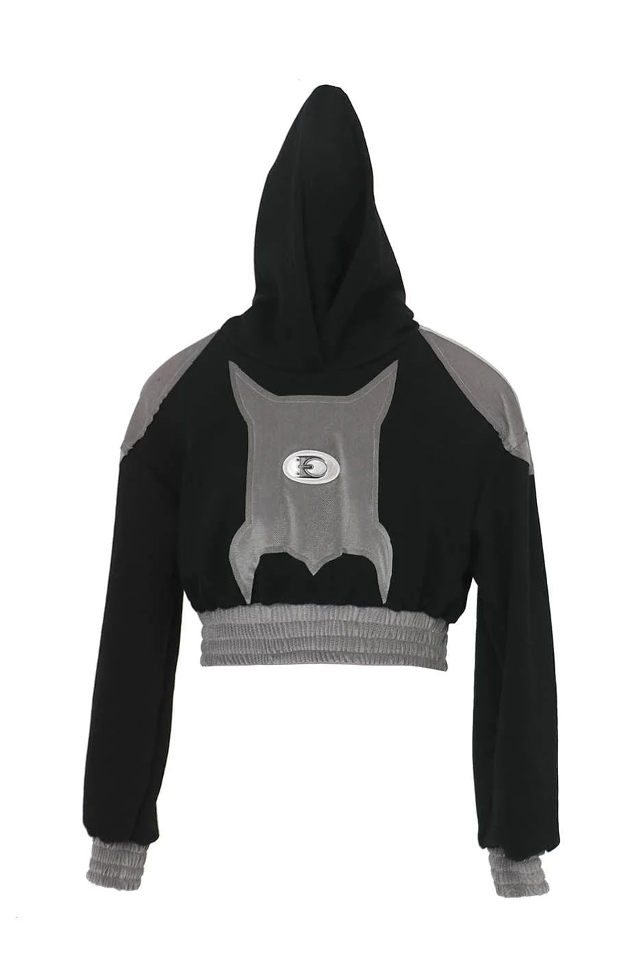 EMBRYO Bat Patchwork Cropped Hoodie