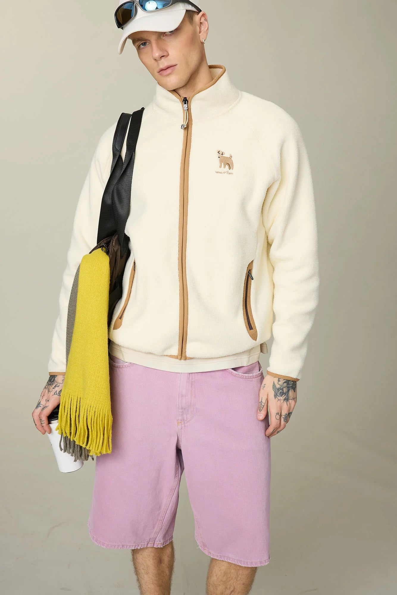 UMAMIISM Contrast Trim Fleece Jacket