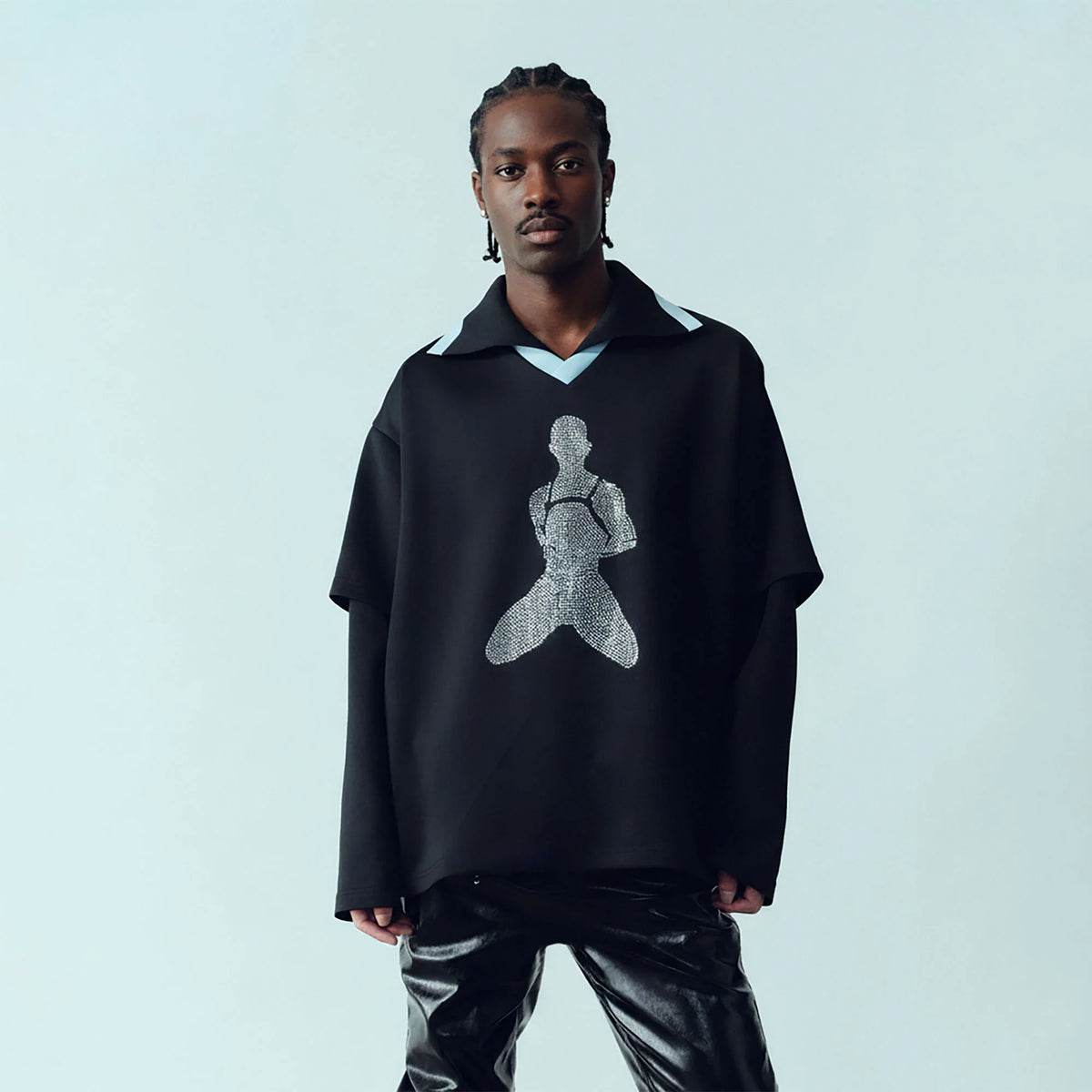 KADAKADA Diamond Graphic Layered Jersey