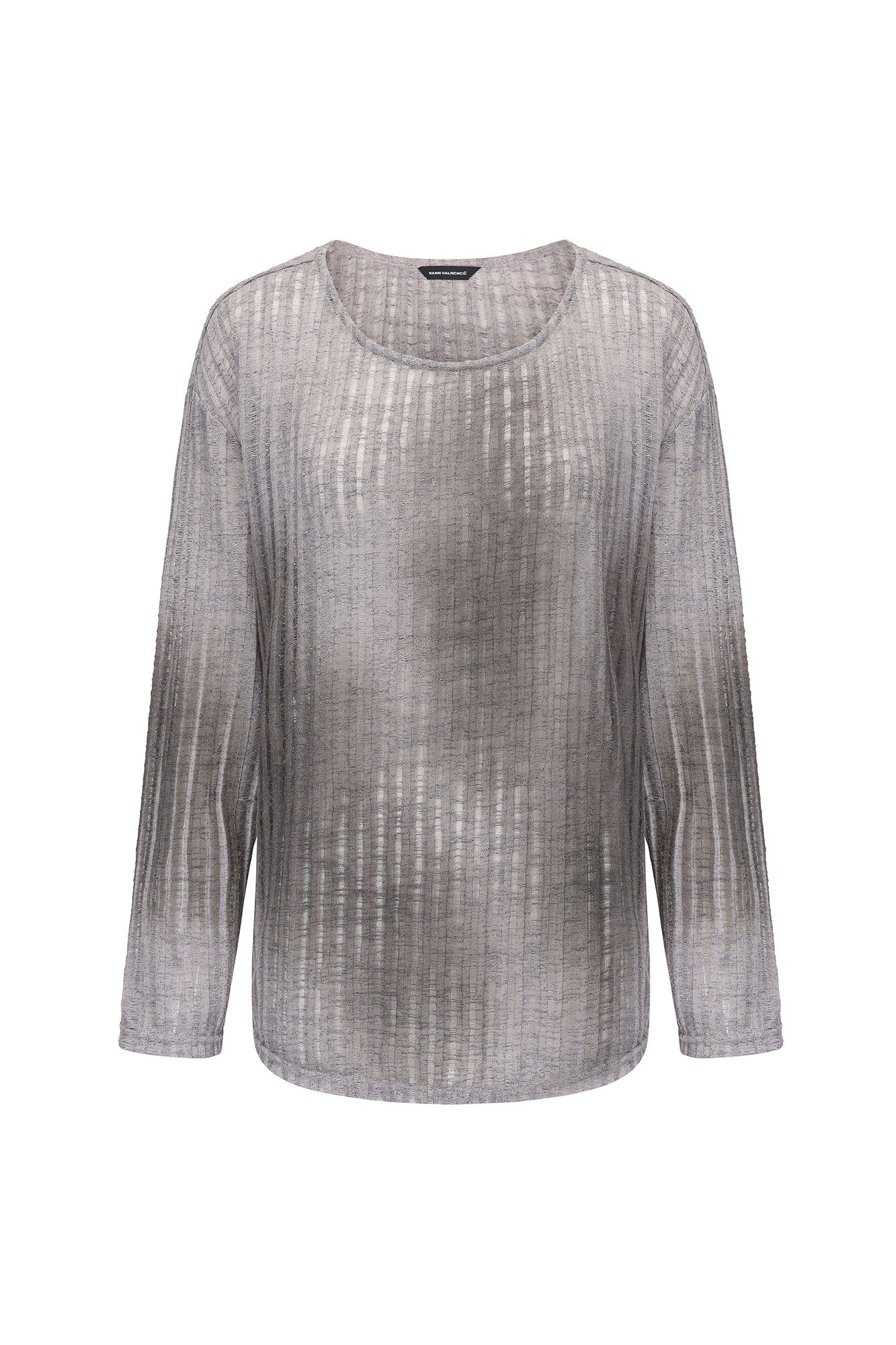 VANN VALRENCE Essential Gradient Sheer Long-Sleeve Tee