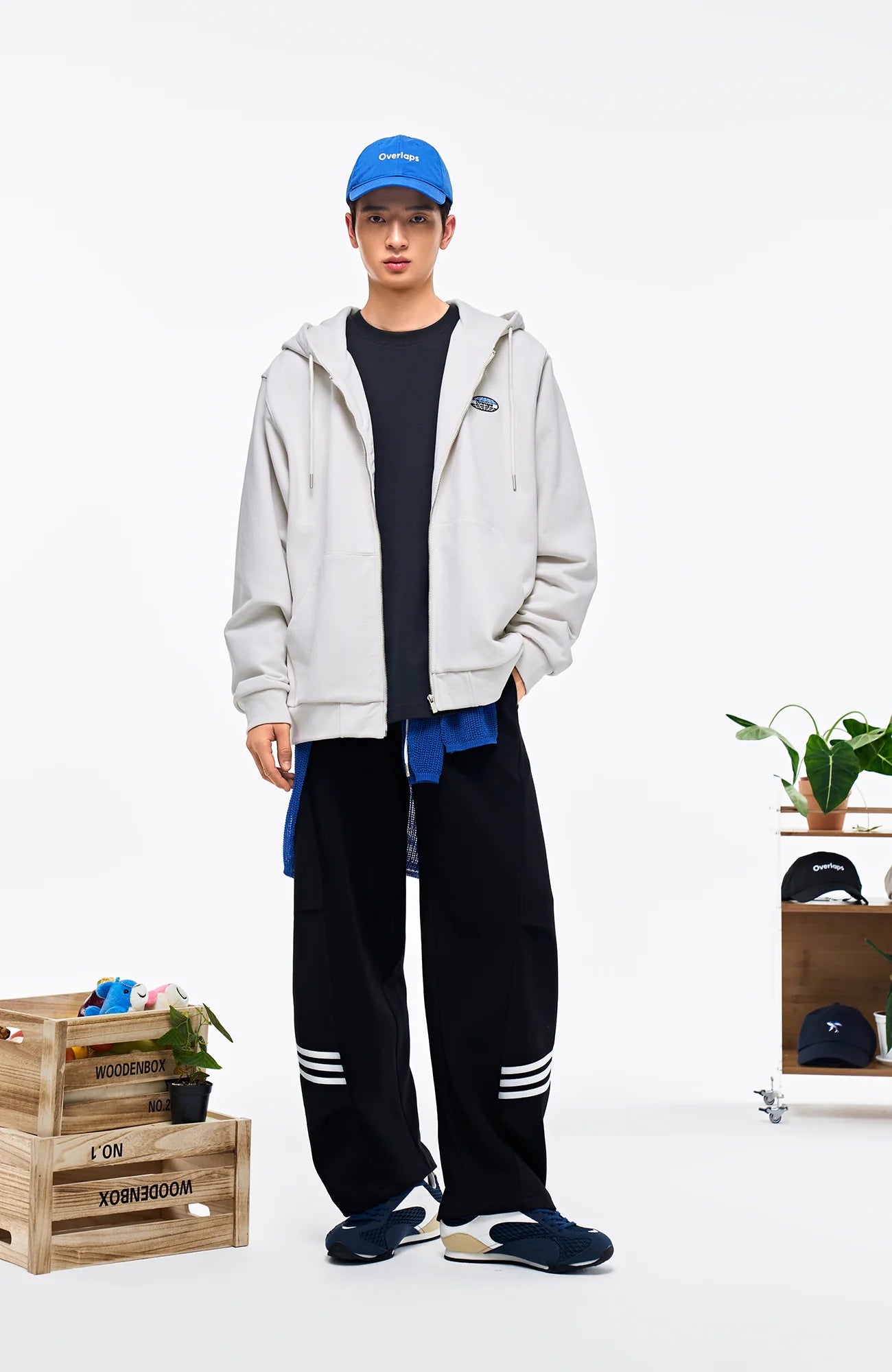 OVERLAPS Curved-Leg Panel Track Pants