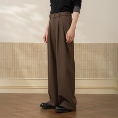 MOITIEDEPETALE Wool-Blended Pleats Trousers