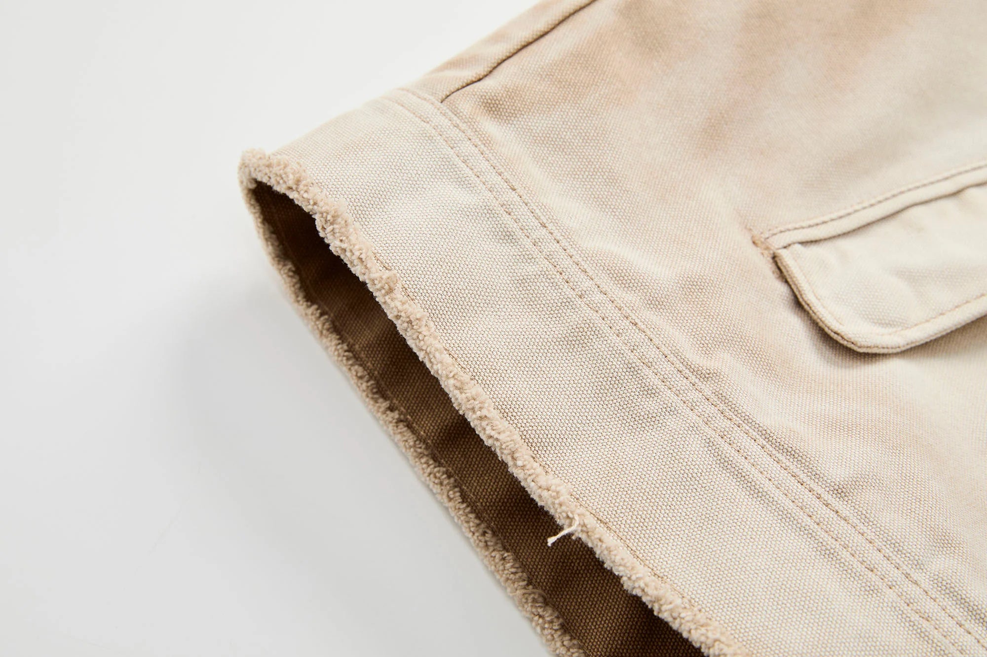 ORGANIC EMOTION Washed Contrast Collar Oversized Snap Jacket