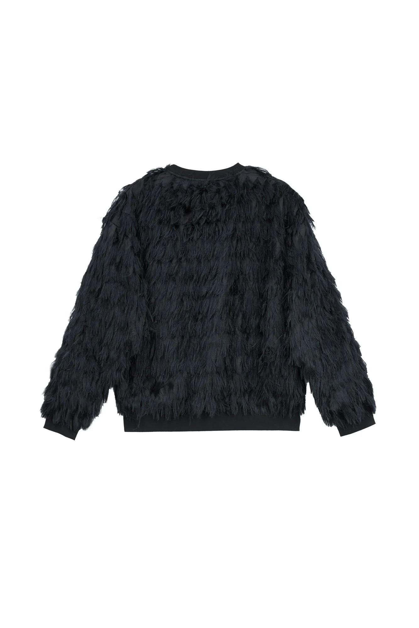 VANN VALRENCE Double-Layer Feathered Crewneck Sweatshirt