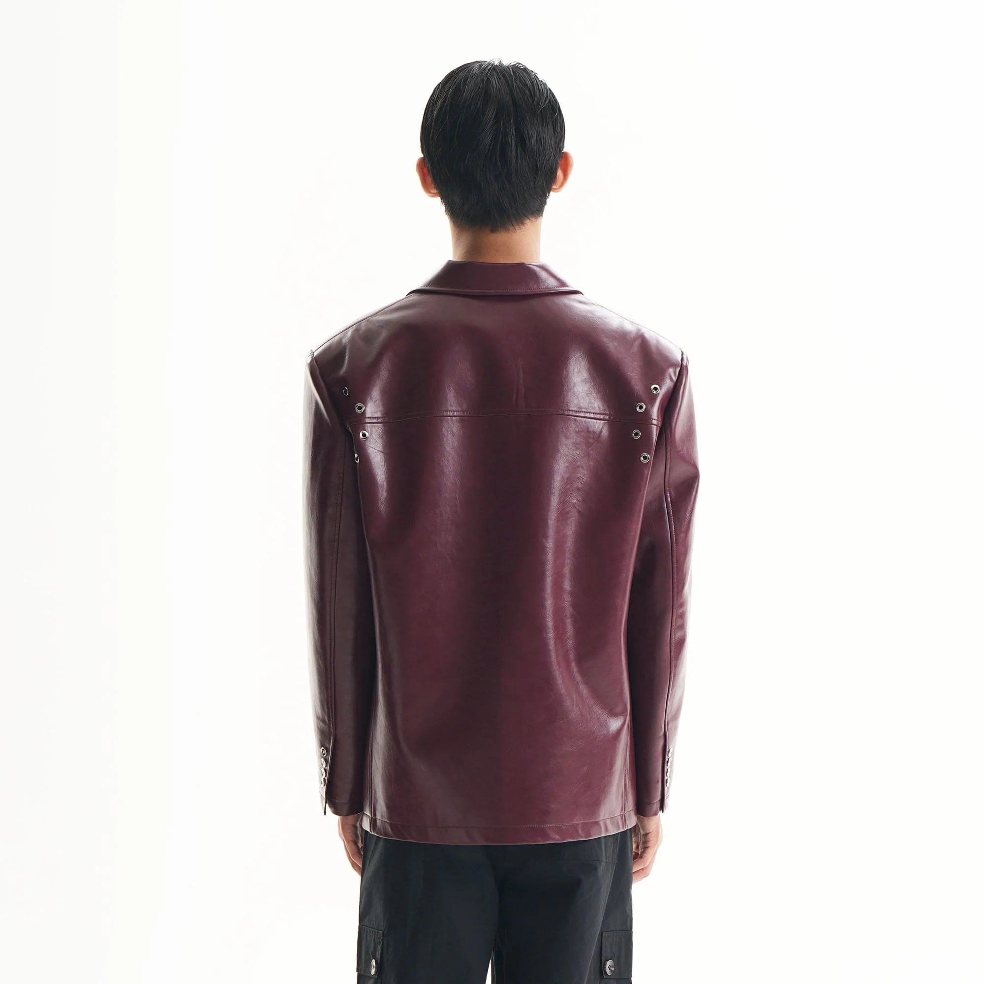 ORAL UTOPIA Glossy PU Blazer Ancora Red