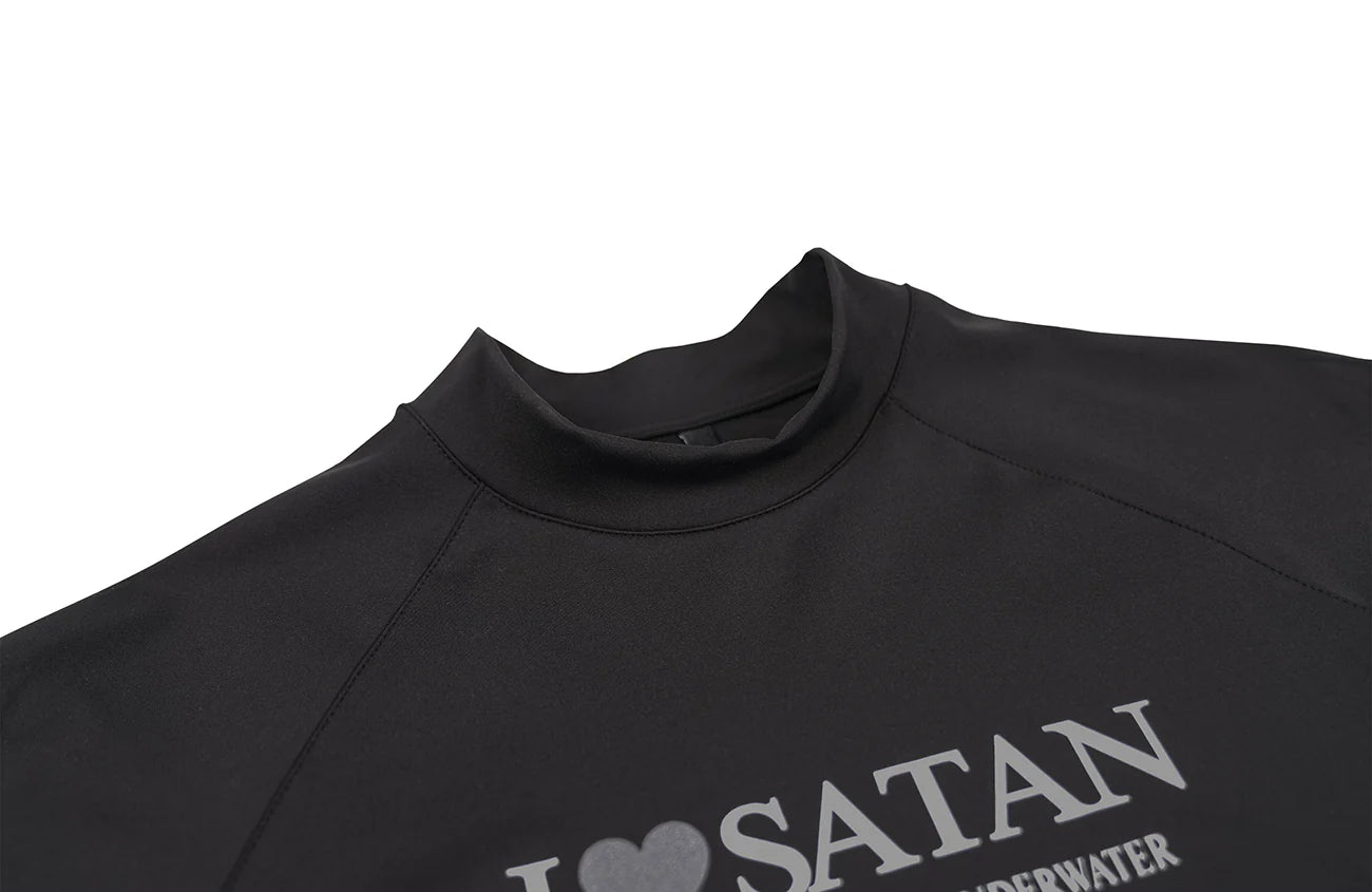 UNDERWATER Satan Racing Mock-Neck Long-Sleeve Tee