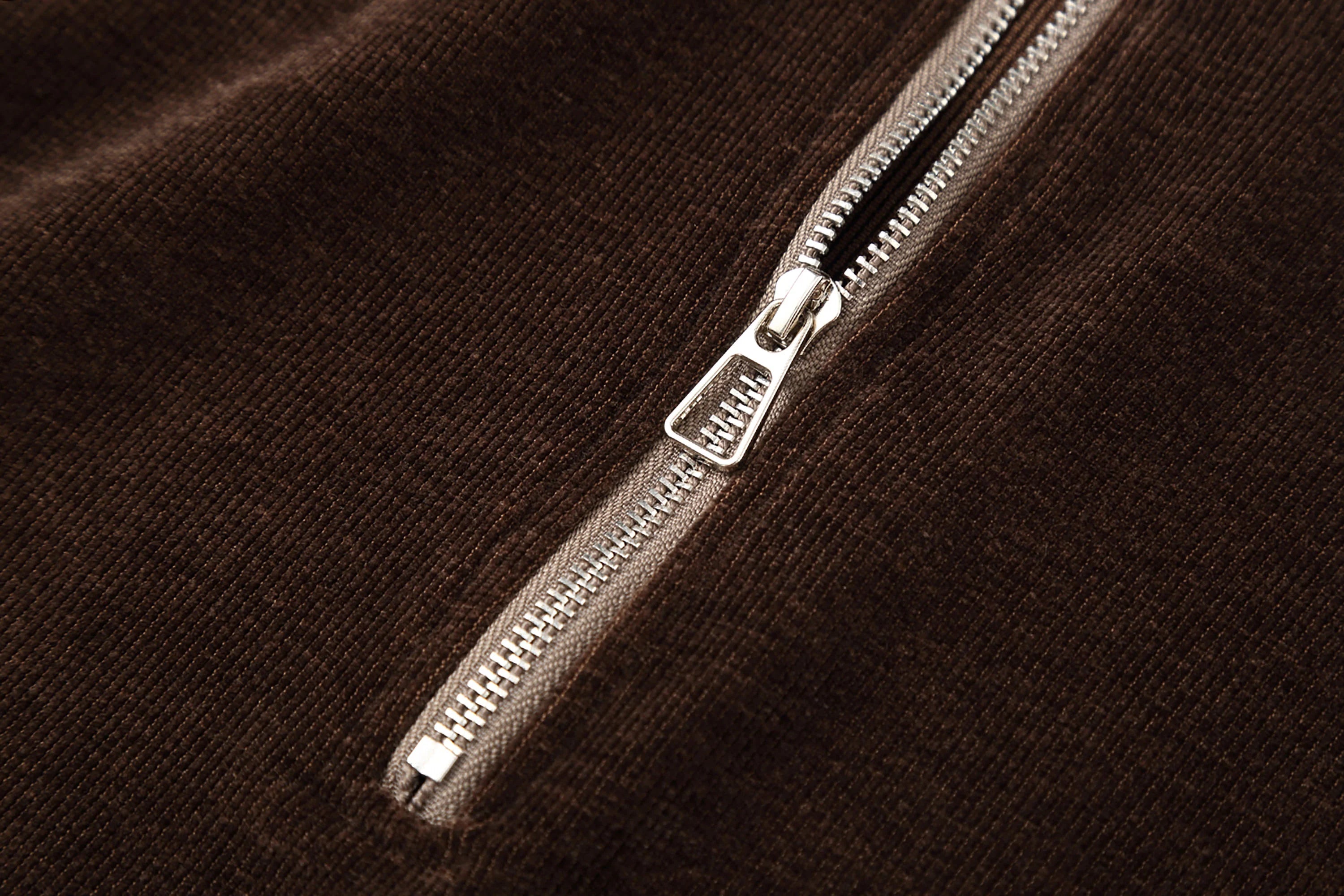CLP Corduroy Elastic-Hem Half-Zip Pullover